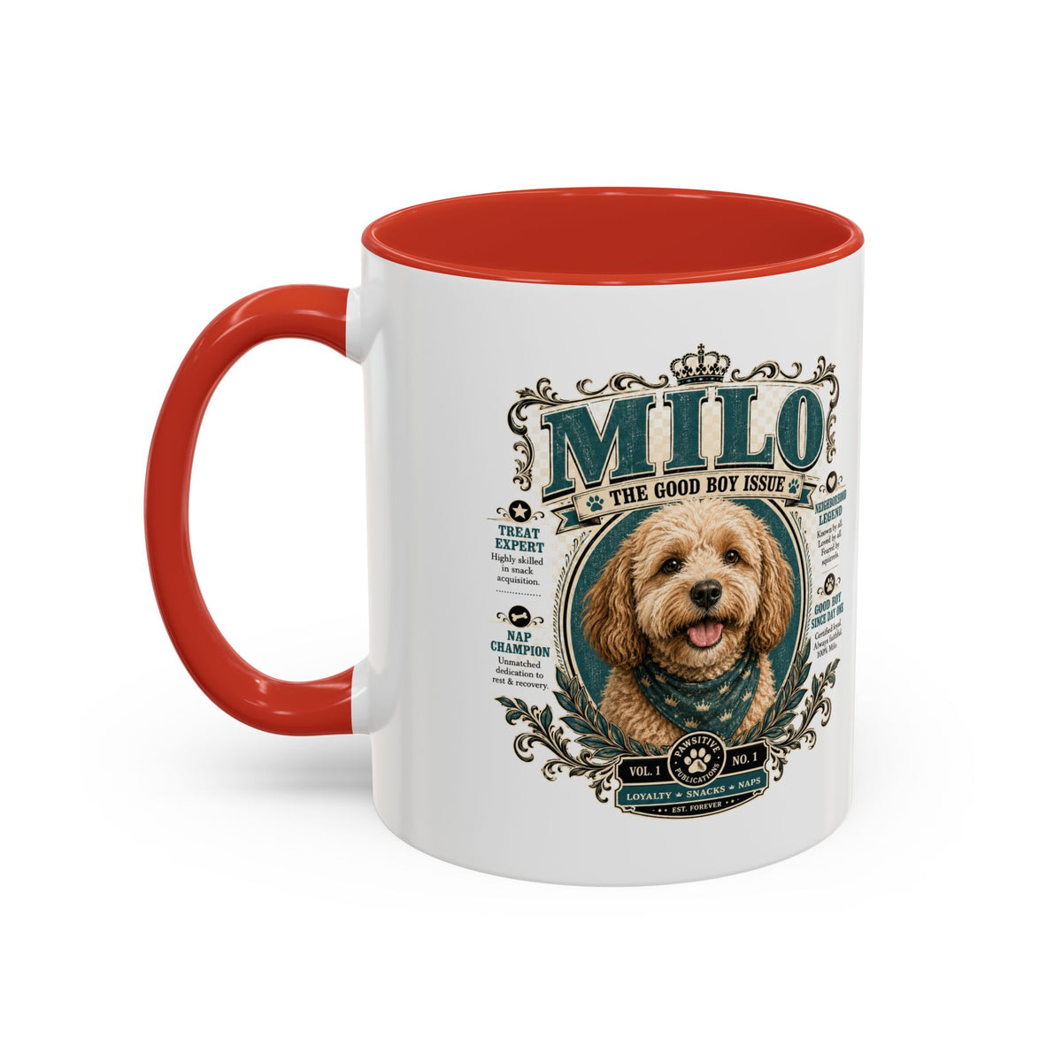 Milo Bailey Dog Dad Mom Milo Dog Portrait Coffee Mug — 'The Good Boy Issue' Accent Mug