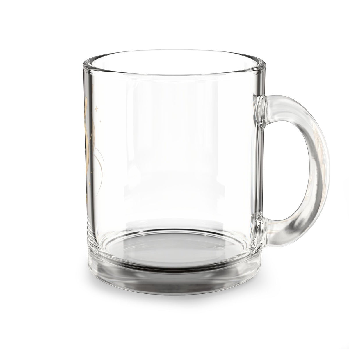Virgo Glass Mug — 10oz Zodiac Coffee Cup with Gold Astrology Symbol