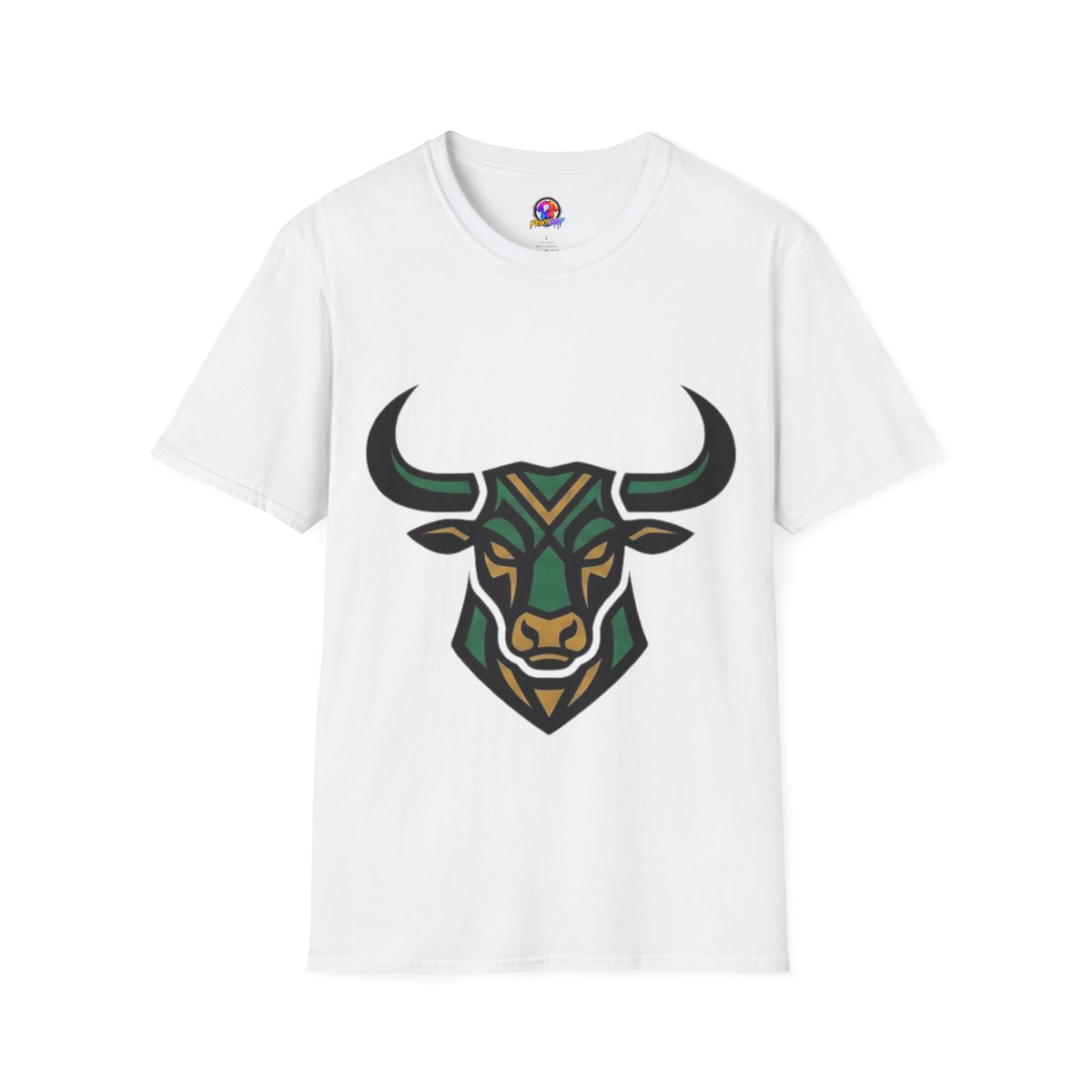 Taurus Bull Head T-Shirt — Geometric Tribal Bull Graphic Tee