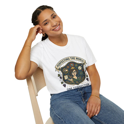 Virgo T‑Shirt — "Perfecting the World One Correction at a Time" Zodiac Tee