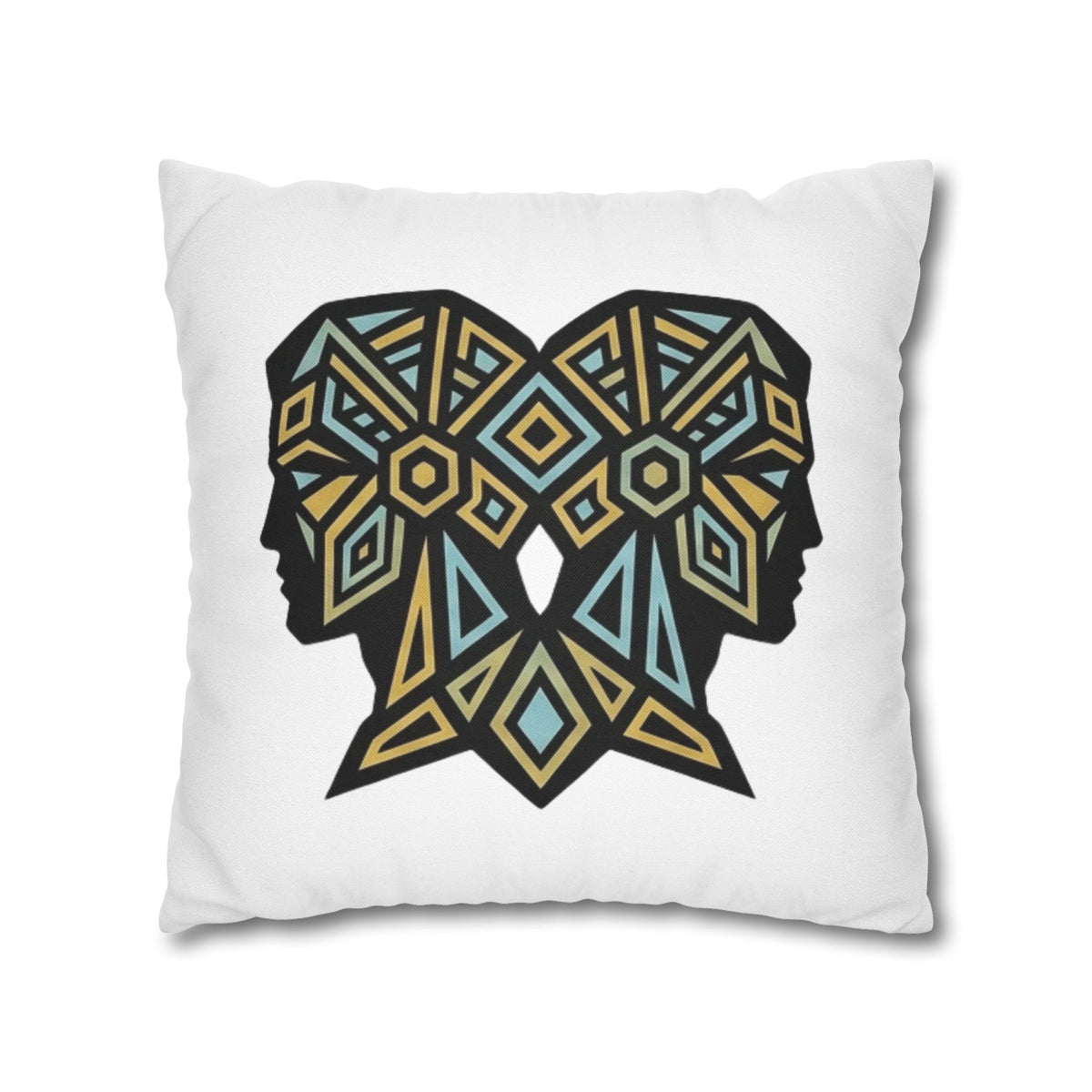 Gemini Geometric Twin Silhouette Decorative Pillowcase