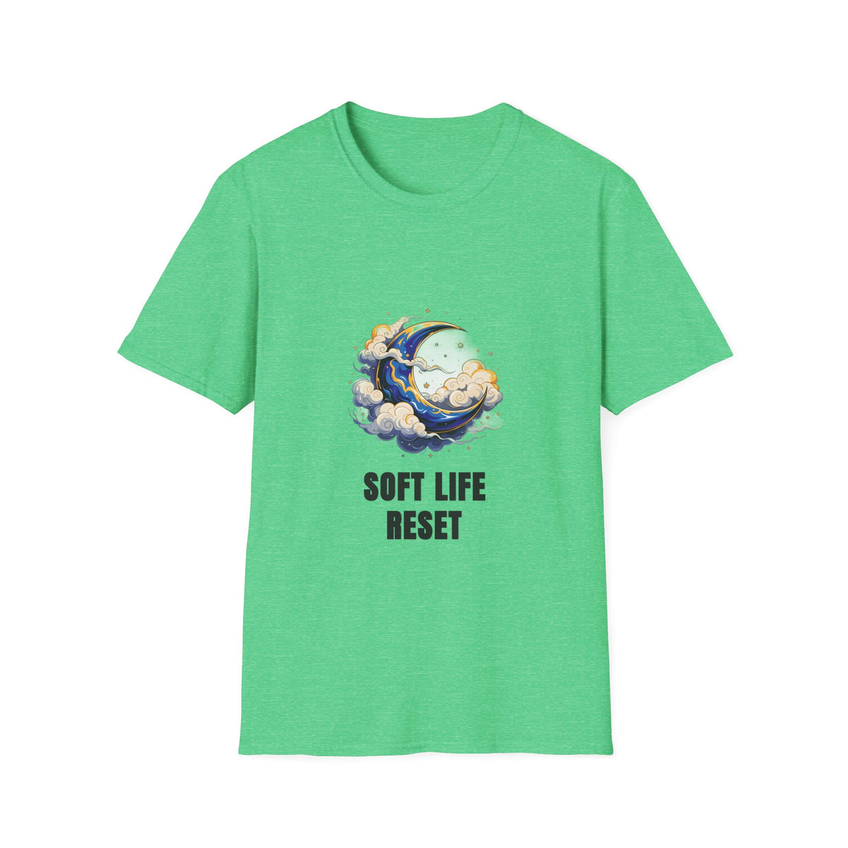 Soft Life Reset T-Shirt — Crescent Moon Cloud Graphic Tee - Trending Now - August 2026
