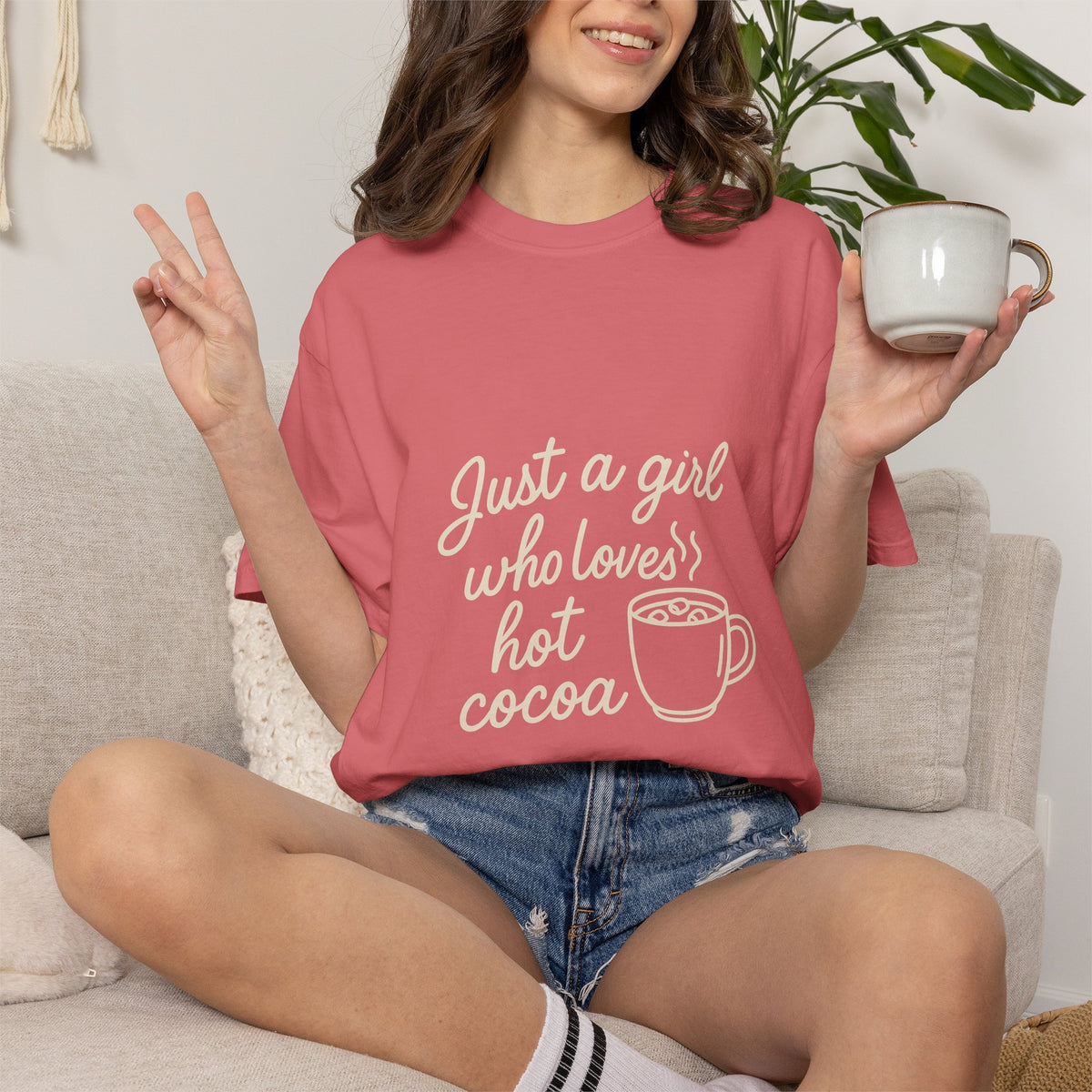 Hot Cocoa Lover T-Shirt — "Just a Girl Loves Hot Cocoa" Graphic Tee - Trending Now - October 2026