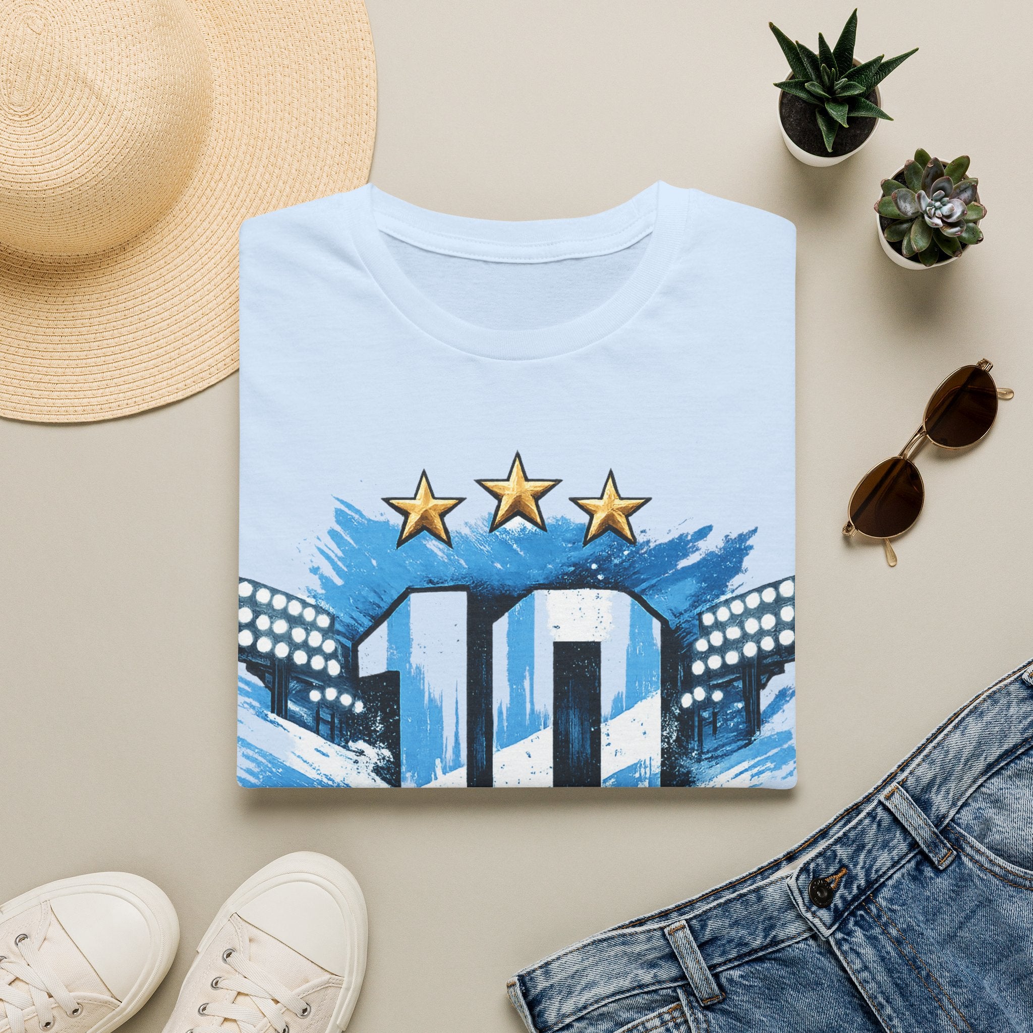 Argentina Soccer Fan T-Shirt — 'La Nuestra' #10 Jersey Design
