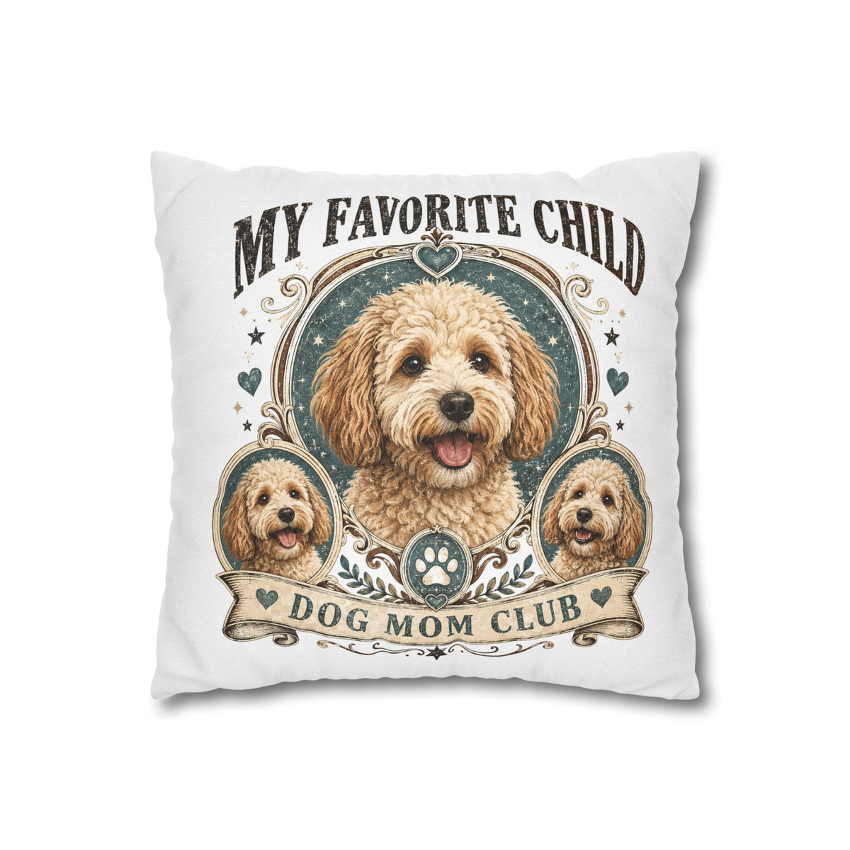 My Favorite Child Dog Mom Club Pillowcase Milo Bailey Dog Dad Mom – Cute Goldendoodle Decorative Pillow Cover