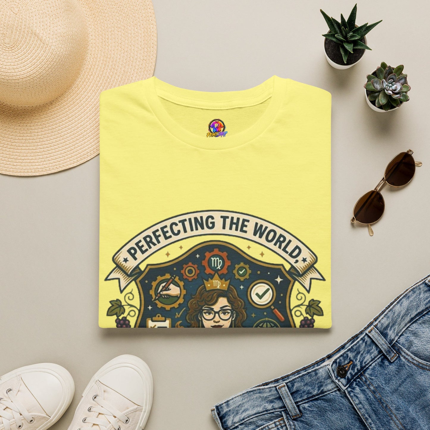Virgo T‑Shirt — "Perfecting the World One Correction at a Time" Zodiac Tee