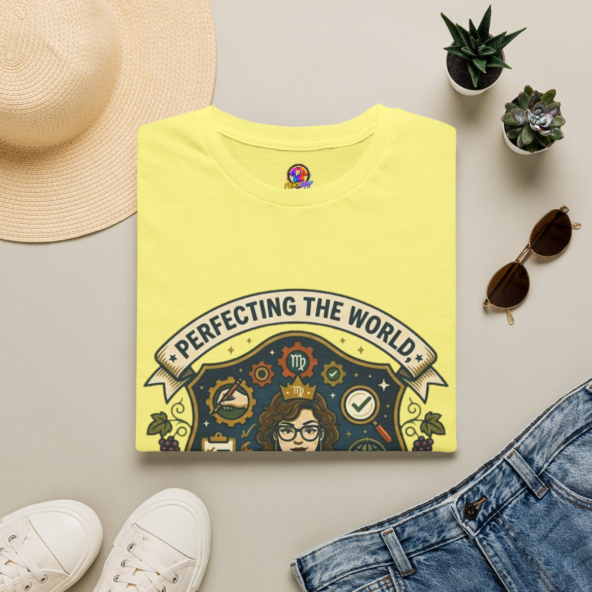 Virgo T‑Shirt — "Perfecting the World One Correction at a Time" Zodiac Tee