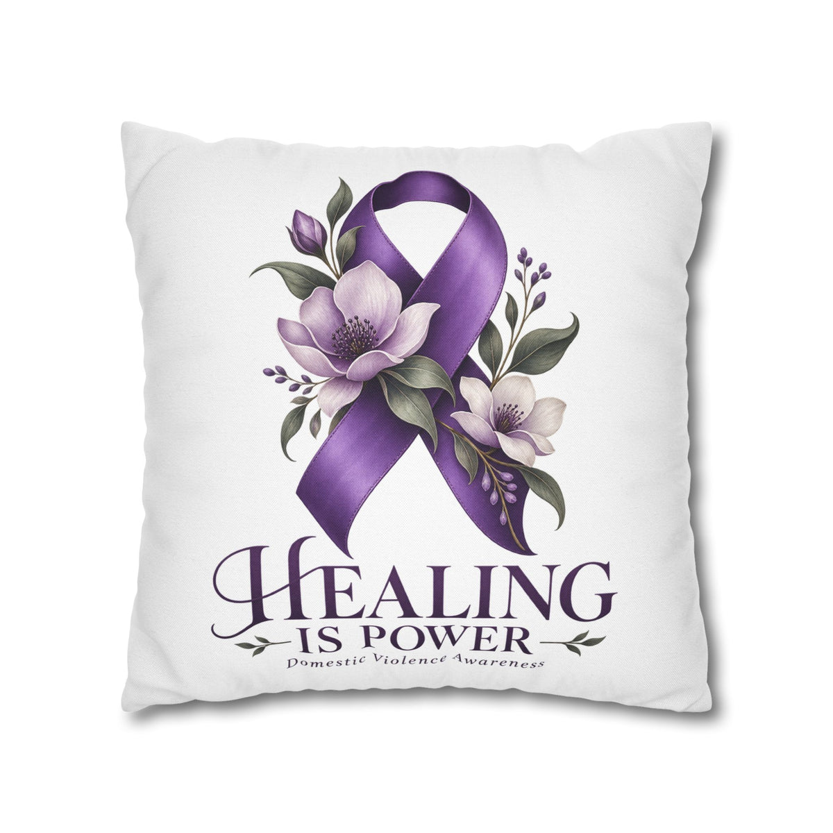 Domestic Violence Healing Is Power Purple Ribbon Pillow