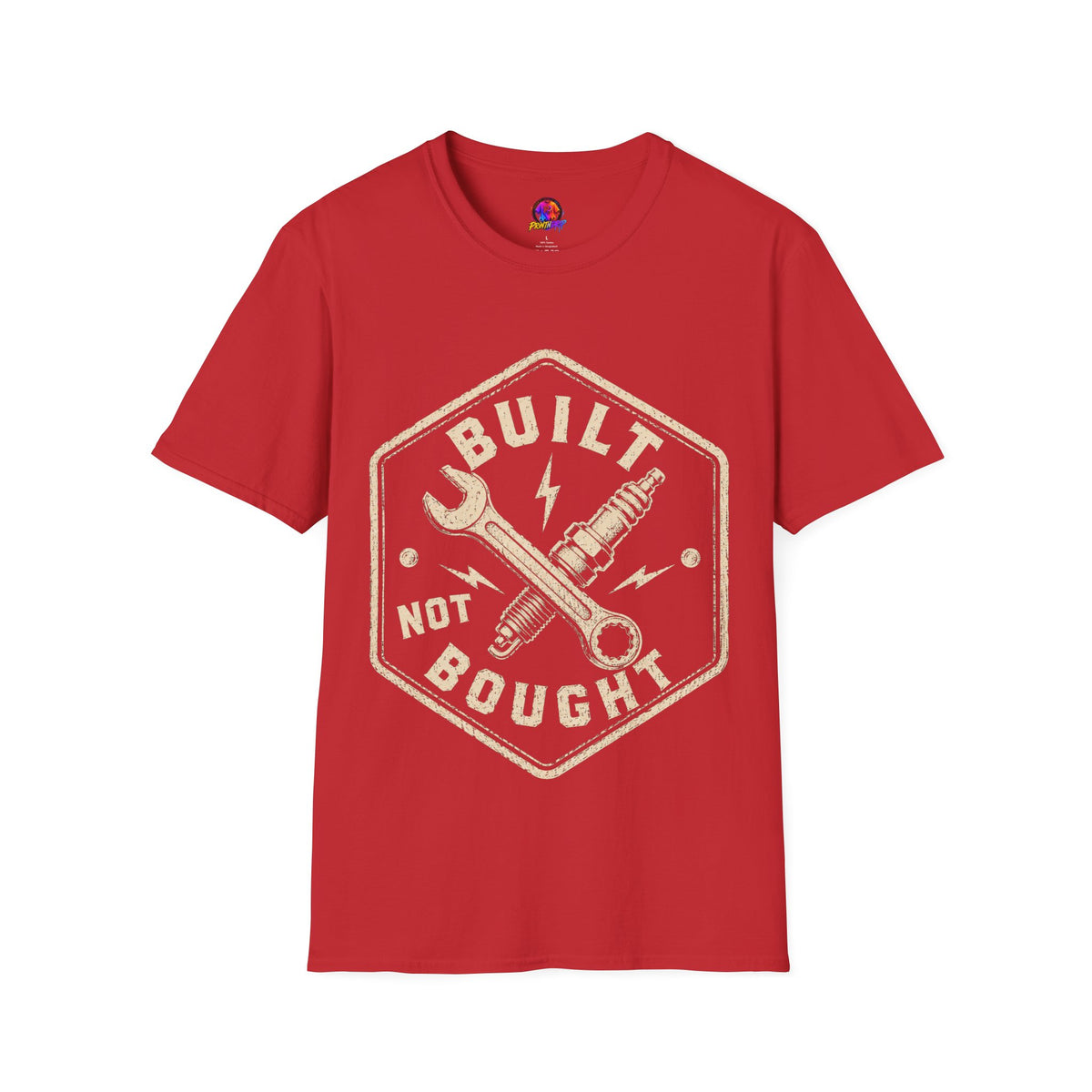 Built Not Bought T-Shirt — Vintage Mechanic Wrench & Spark Plug Tee