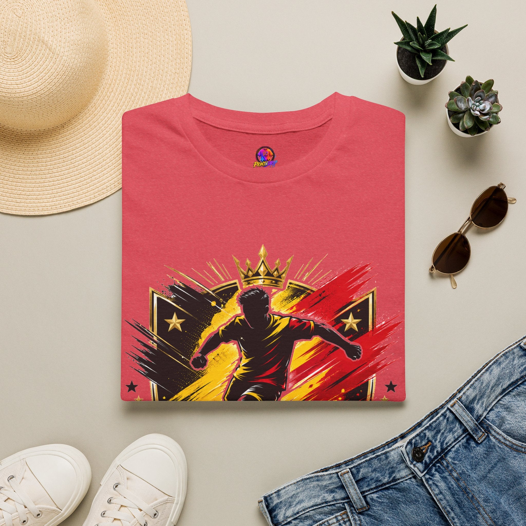 Belgium Soccer T-Shirt — 'Tricolor Strike' Graphic Jersey Tee