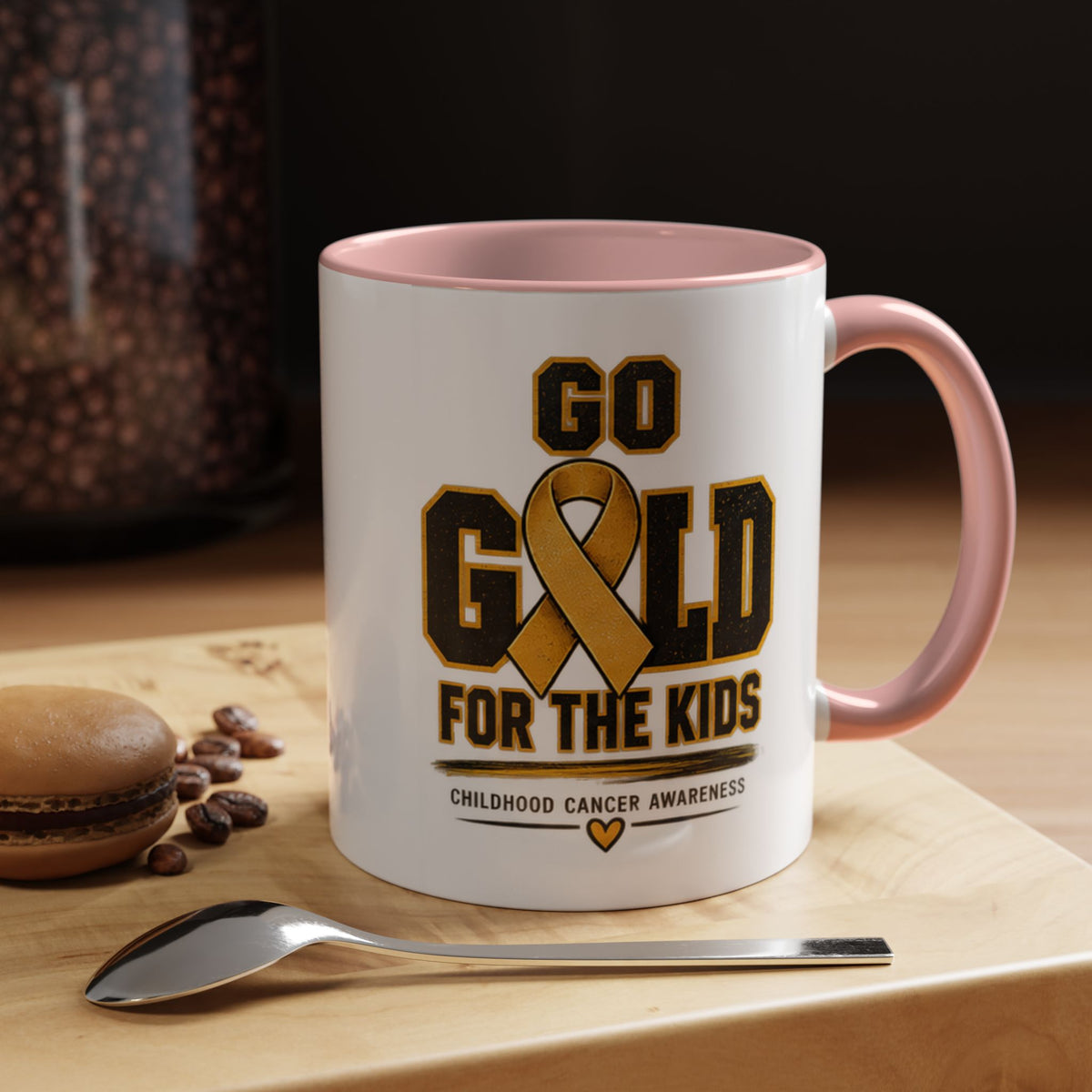Go Gold For The Kids Accent Coffee Mug — Childhood Cancer Awareness 11/15oz