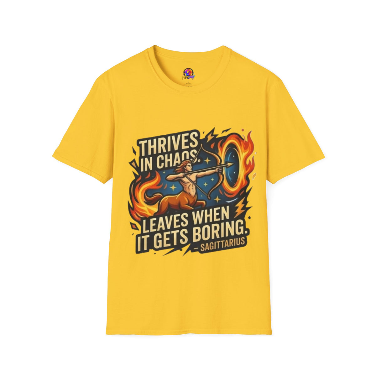 Sagittarius Archer T‑Shirt — "Thrives in Chaos" Zodiac Fire Sign Tee
