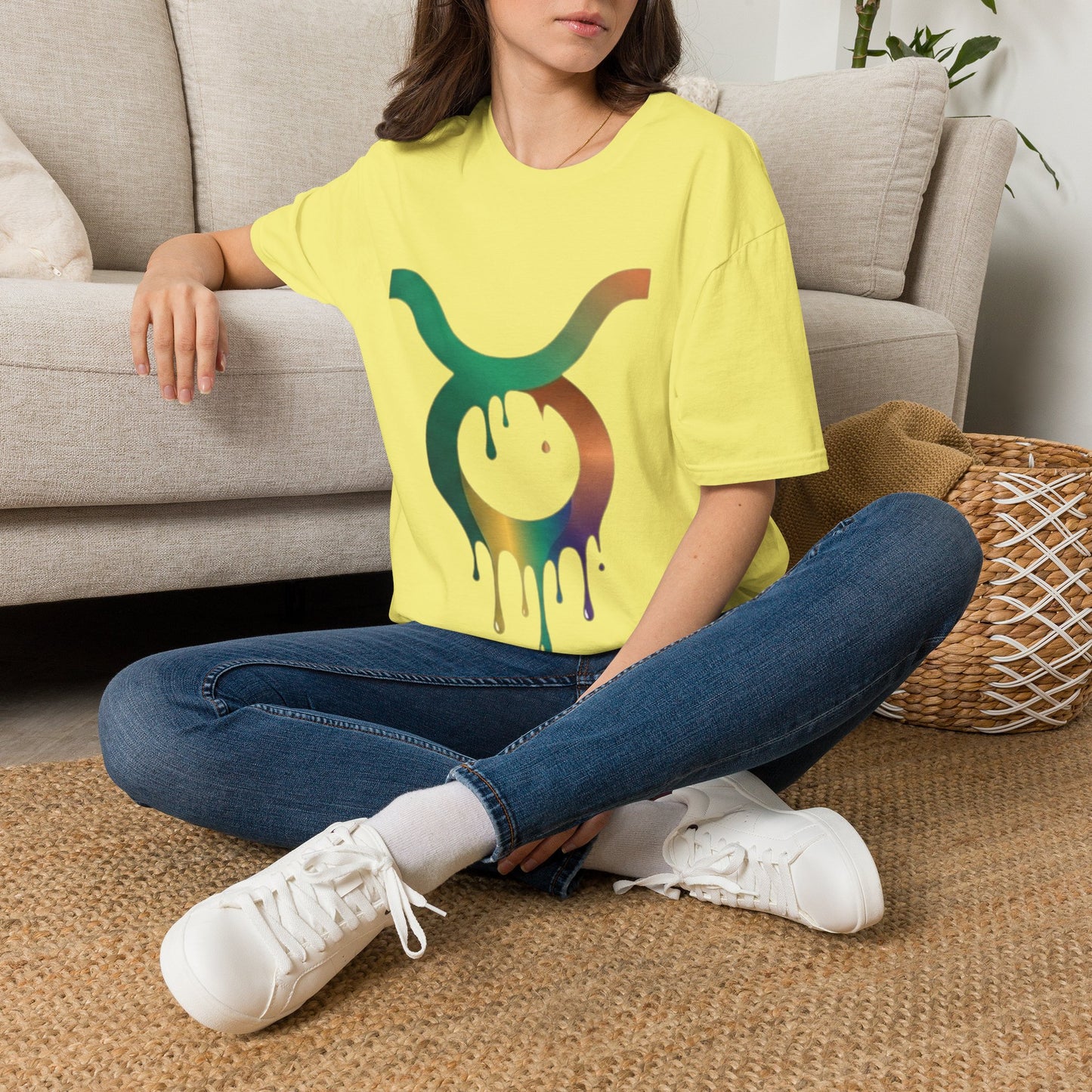Taurus Drip Graphic Tee — Rainbow Zodiac Bull Shirt