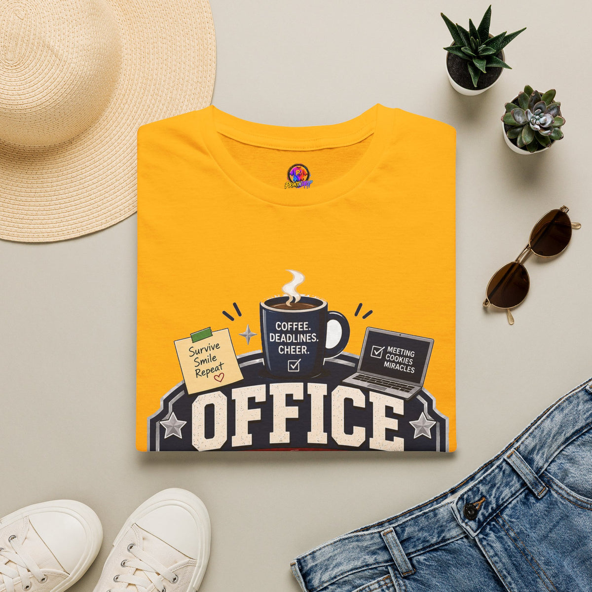 Office Holiday Survivor T-Shirt — Coffee, Deadlines & Cheer Work Shirt