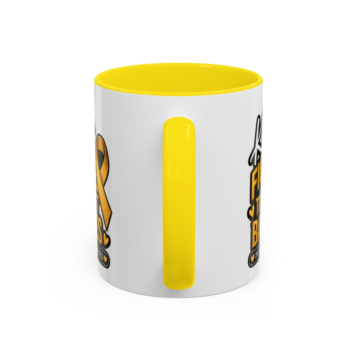 Childhood Cancer Awareness Accent Coffee Mug - "Kids Fight the Toughest Battles" (11/15oz)