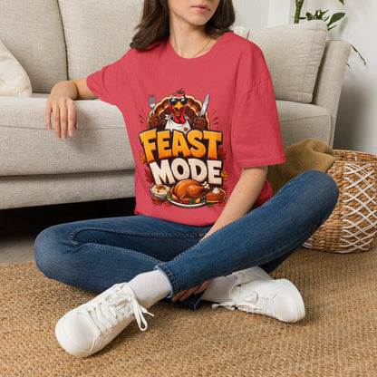 Feast Mode T-Shirt — Funny Thanksgiving Turkey Graphic Tee