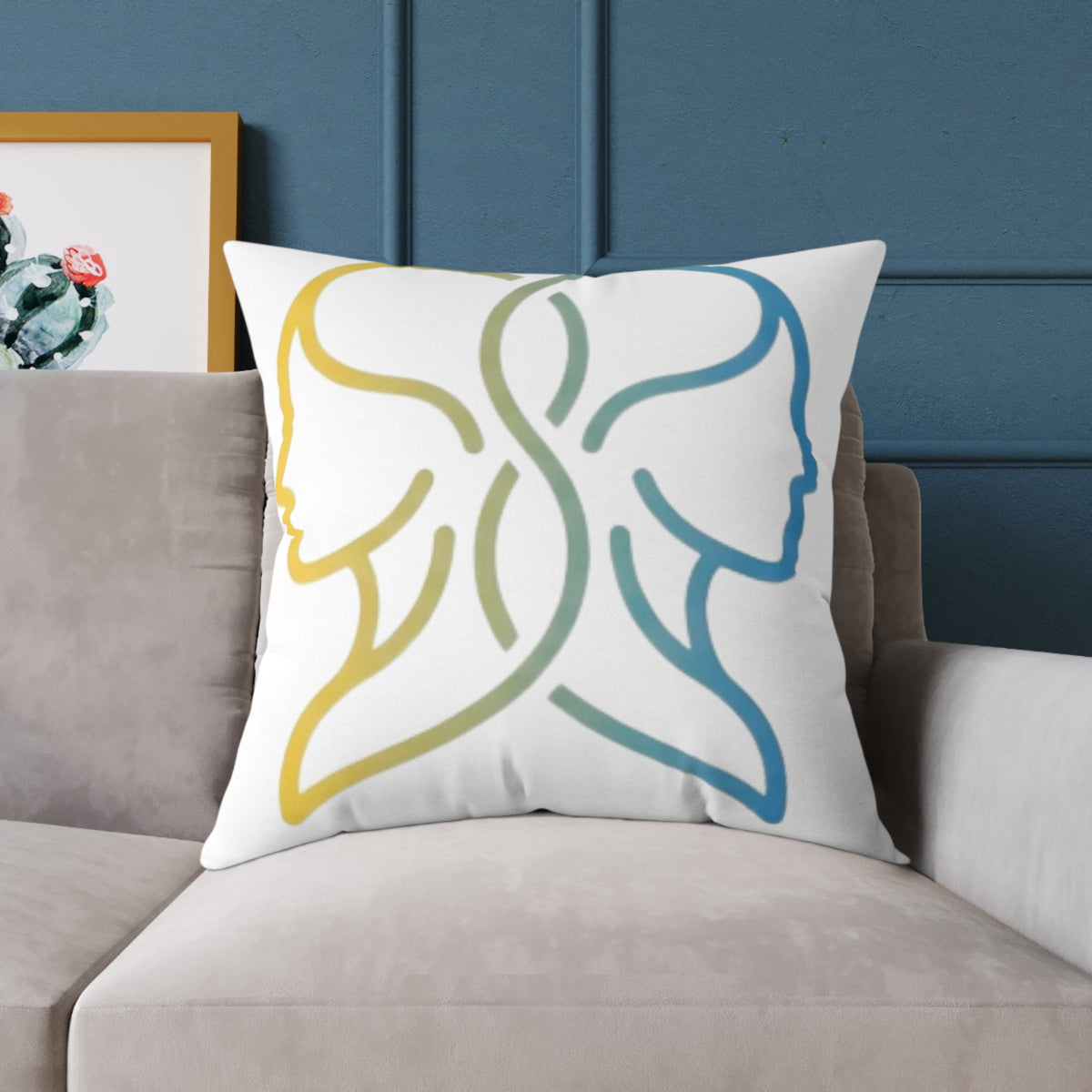Gemini Zodiac Square Poly Canvas Pillow Double Face Astrological Zodiac Pillow