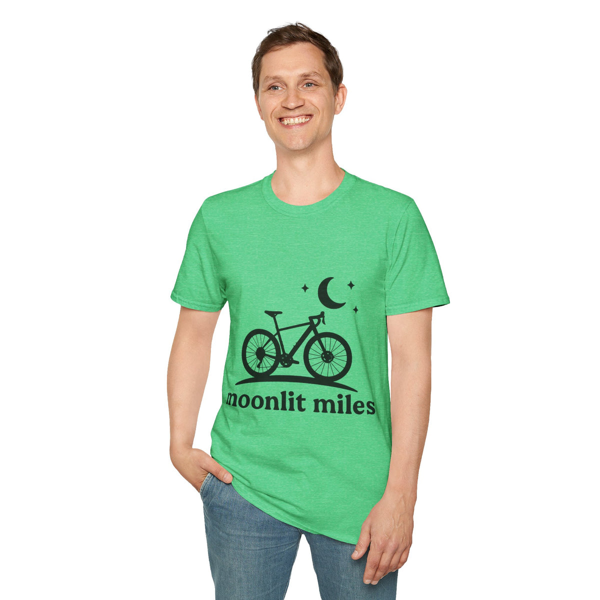 "Moonlit Miles" Celestial Cycling Tee | Night Rider Bike Graphic T-Shirt - Trending Now - September 2026