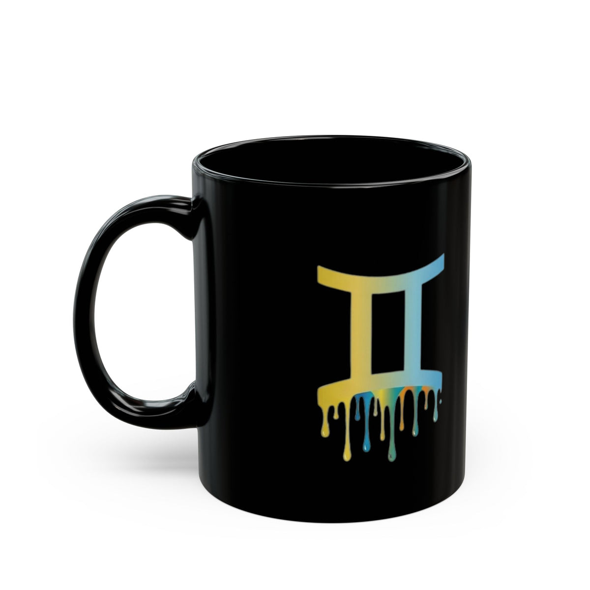 Gemini Zodiac Black Mug