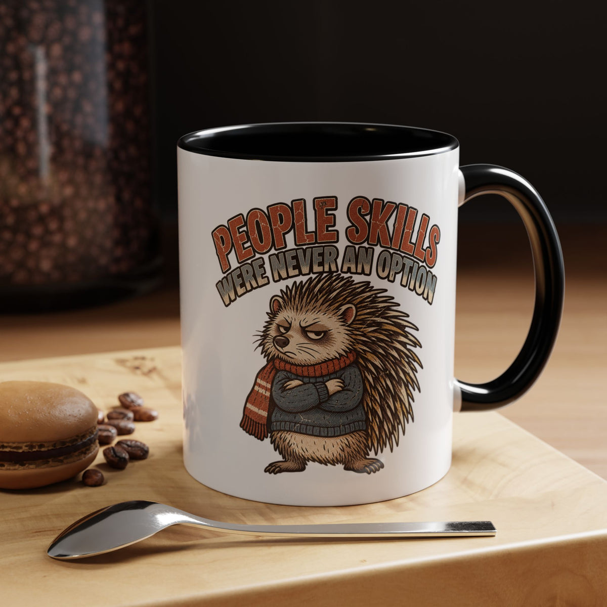 Funny And Witty "People Skills Were Never An Option" Accent Coffee Mug (11, 15oz)