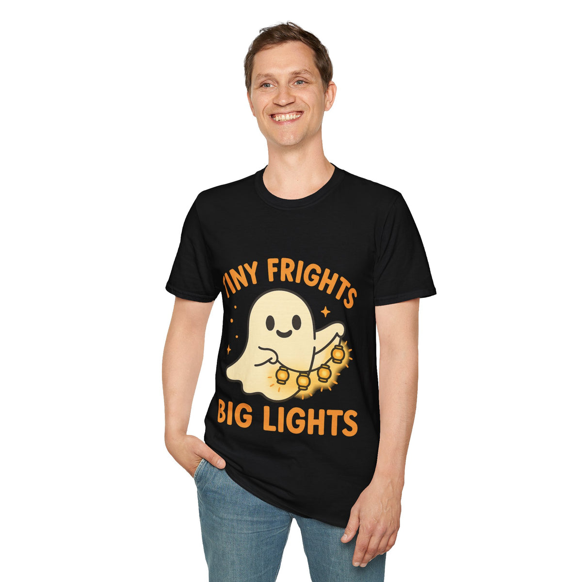 "Tiny Frights Big Lights" Cute Ghost Tee | Spooky Season Halloween T-Shirt - Trending Now - September 2026