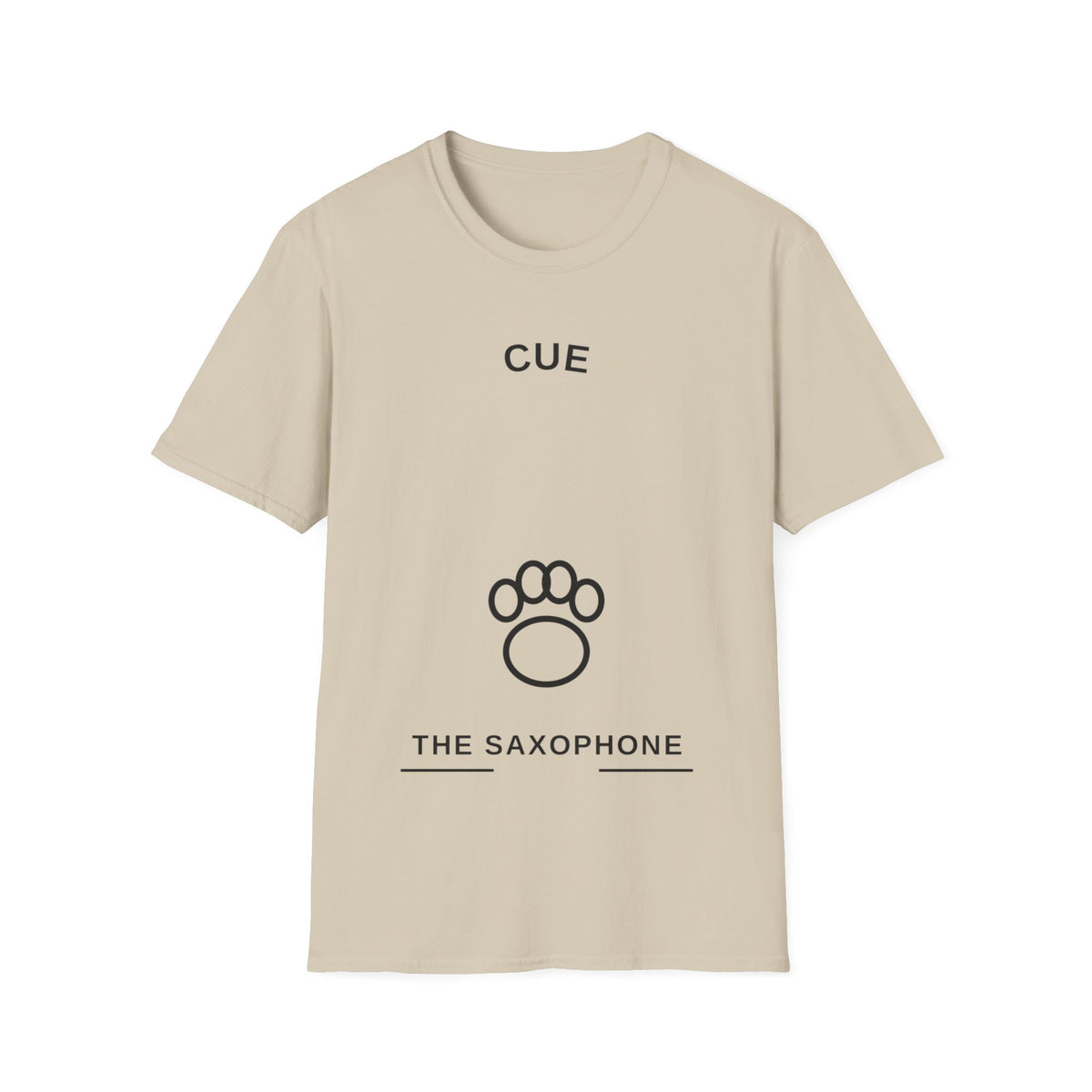 Cue The Saxophone Paw Print T-Shirt - Minimalist Pet Lover Jazz Tee - Trending Now - September 2026