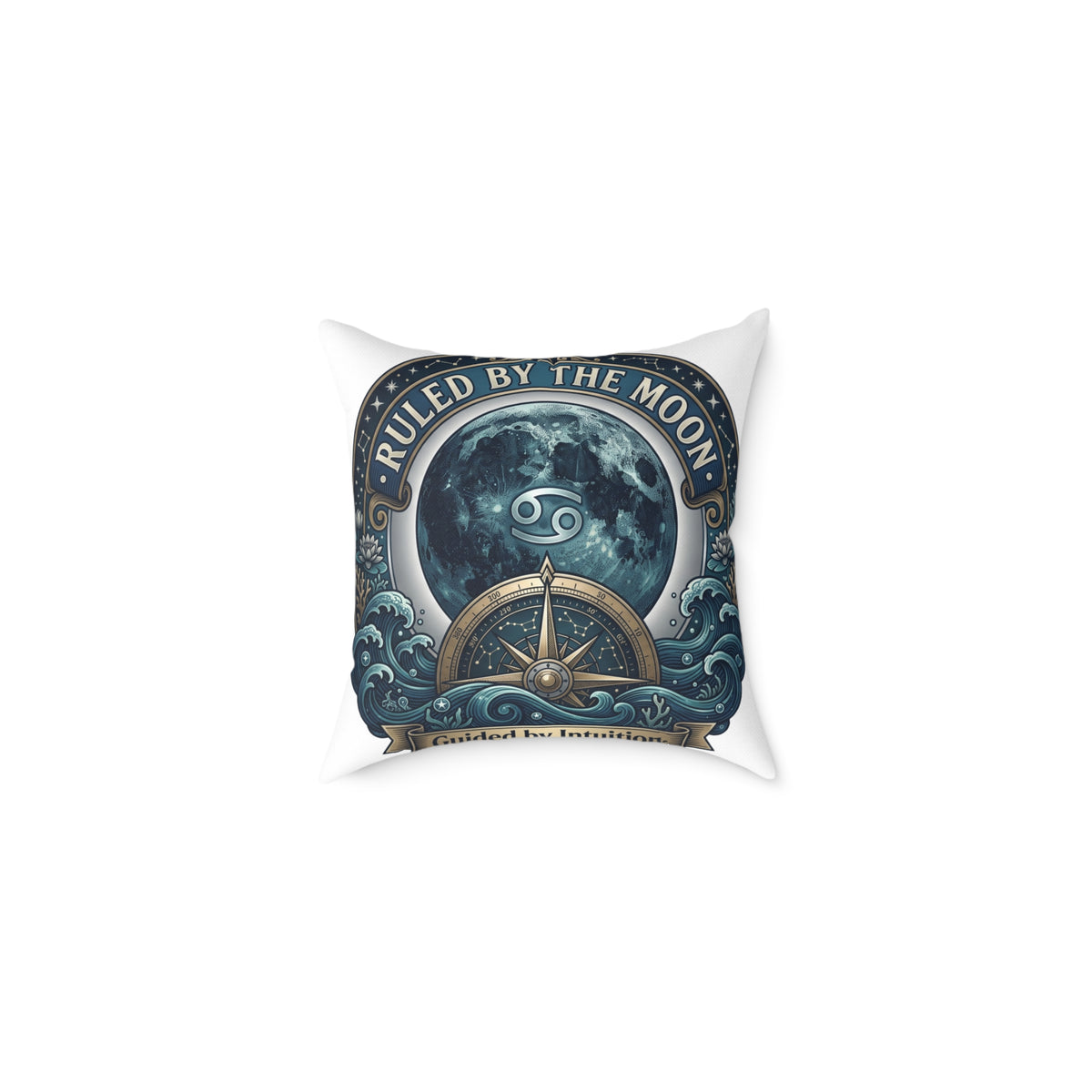 Cancer Zodiac Pillow Ruled By The Moon, Guided By Intuition Square Poly Canvas Pillow