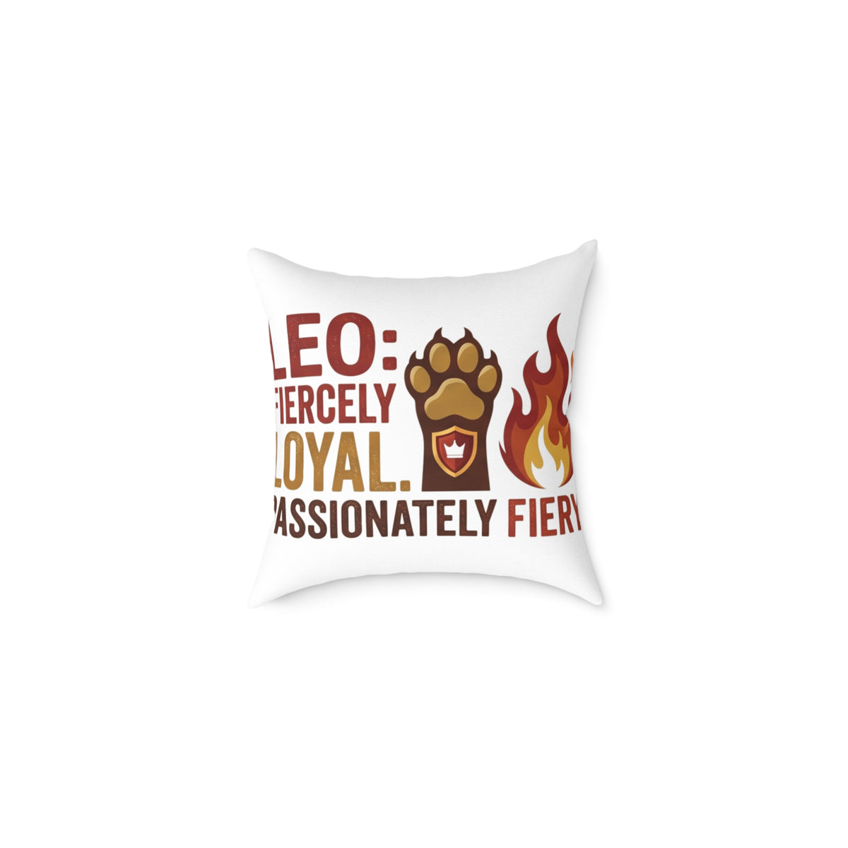 Leo Zodiac Fiercely Loyal Square Poly Canvas Pillow