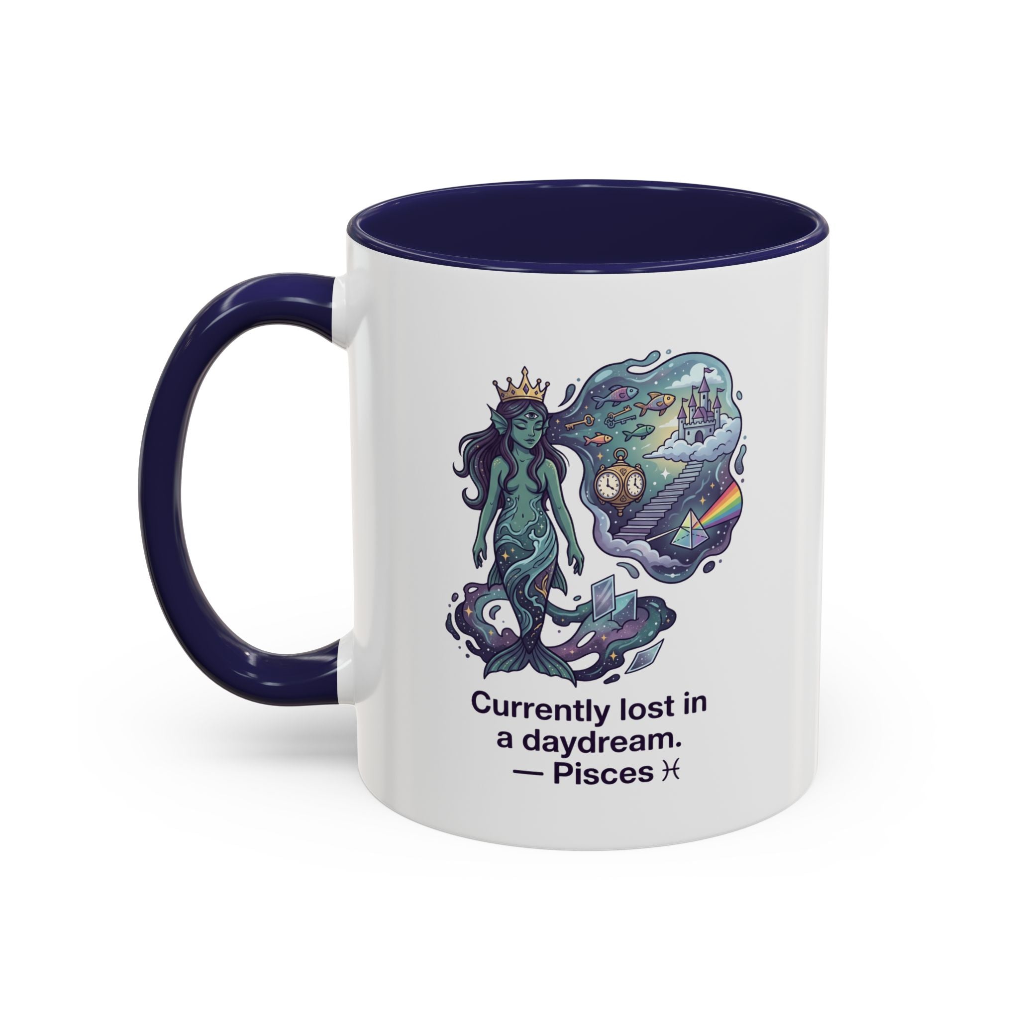 Pisces Daydream Accent Coffee Mug — "Currently lost in a daydream" Astrological Zodiac Gift