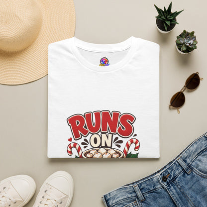 T-Shirt — Runs On Cocoa Holiday Graphic Tee