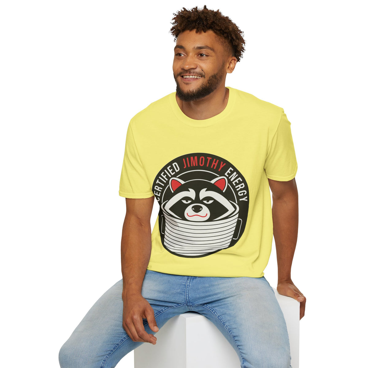 Jimothy Energy T-Shirt — Certified Raccoon Graphic Tee - Trending Now - August 2026