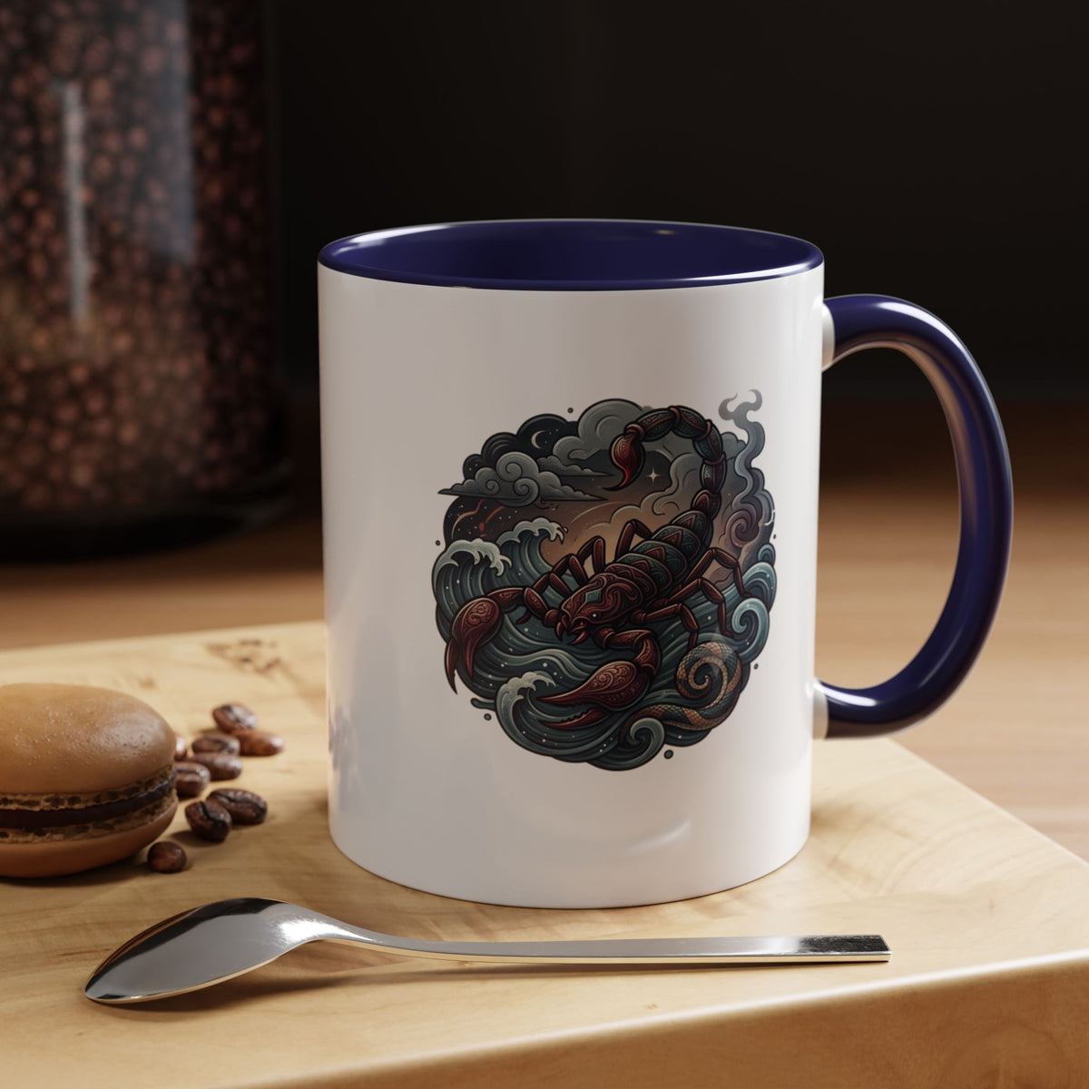 Scorpion Ocean Accent Coffee Mug – Nautical Tattoo-Style