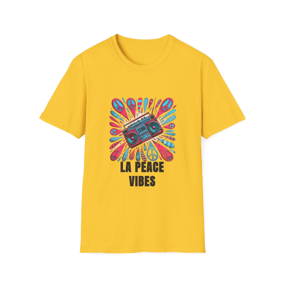 La Peace Vibes T-Shirt — Retro Boombox Peace Sign Graphic Tee - Trending Now - August 2026