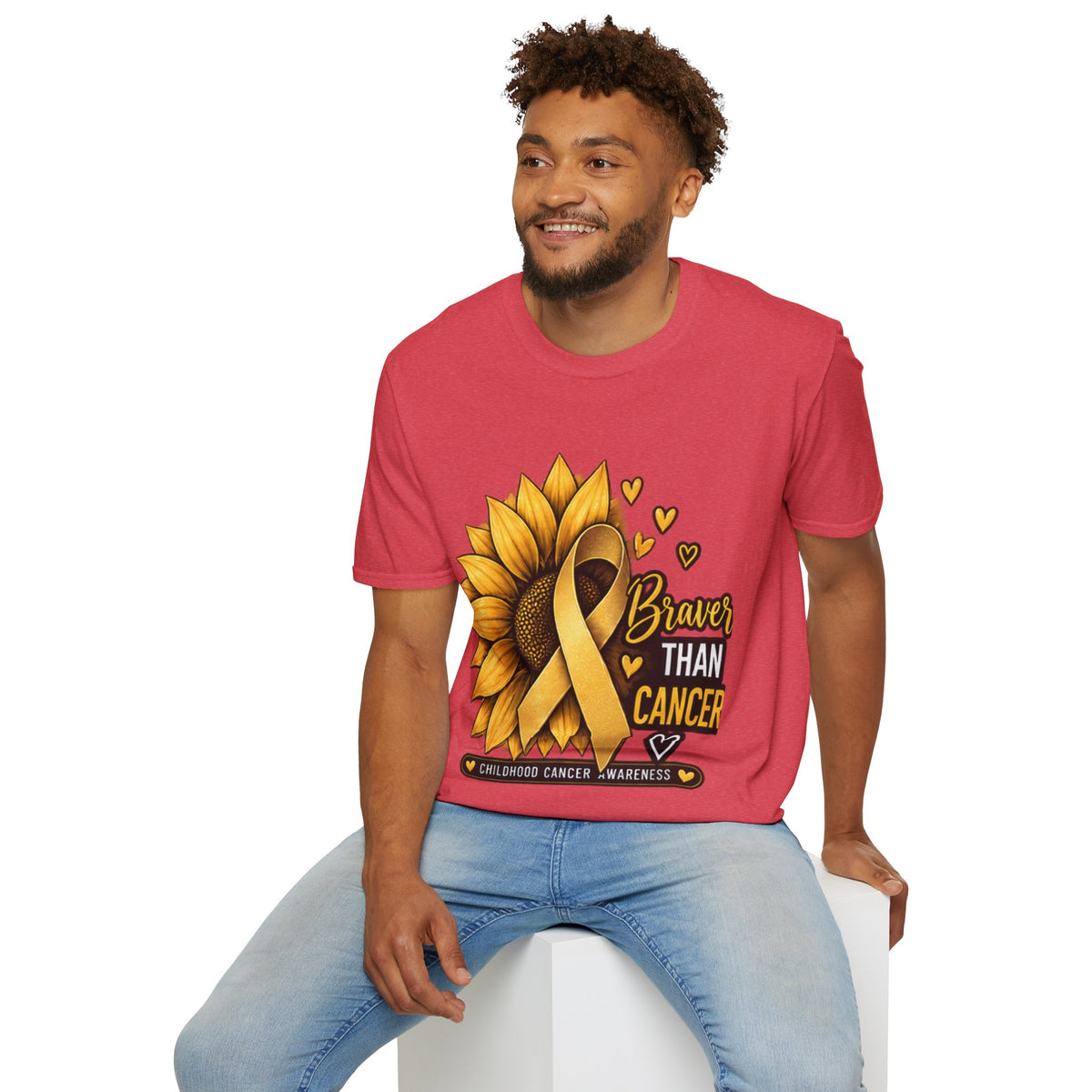 Braver Than Cancer Childhood Cancer Awareness Sunflower T-Shirt