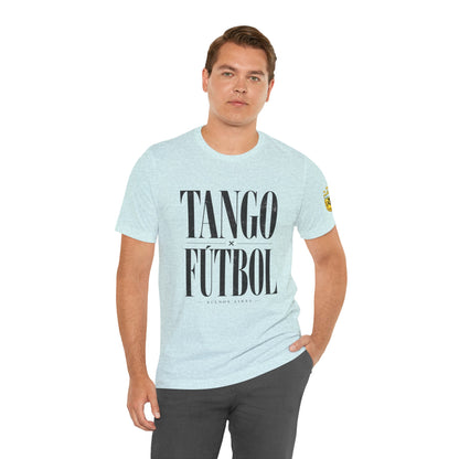 Argentina - Tango y Fútbol Graphic Tee - Bold Serif Soccer & Dance Shirt
