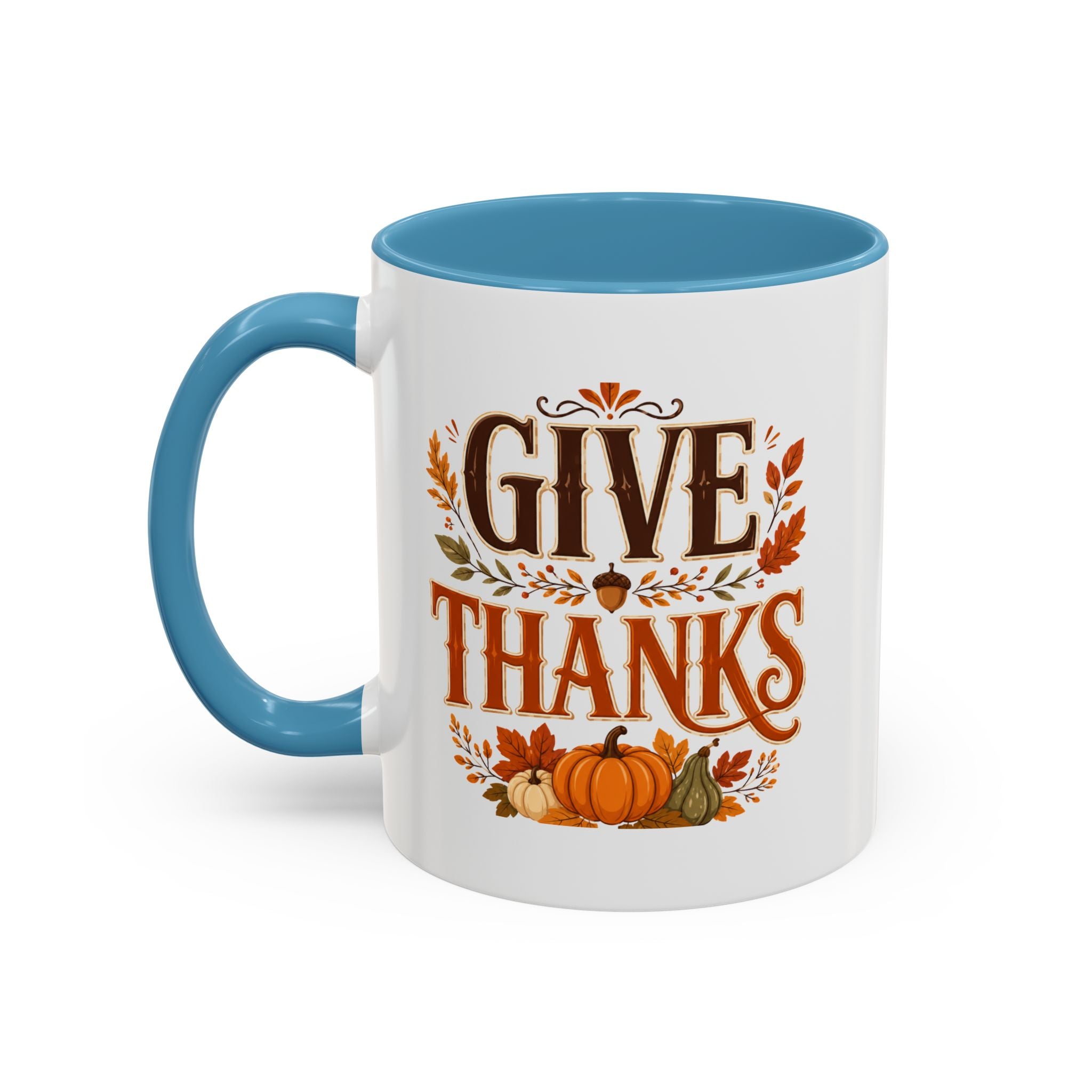 Thanksgiving Mug Give Thanks Coffee Mug — Thanksgiving Fall Accent Mug