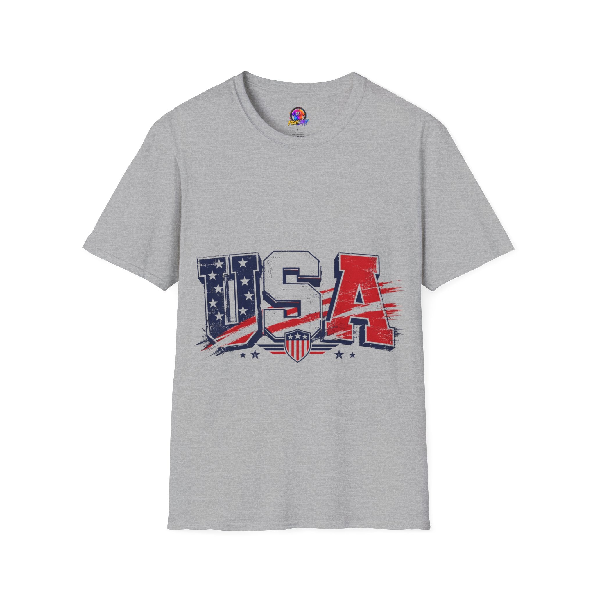 USA Flag Graphic T-Shirt — Patriotic Red White & Blue Tee