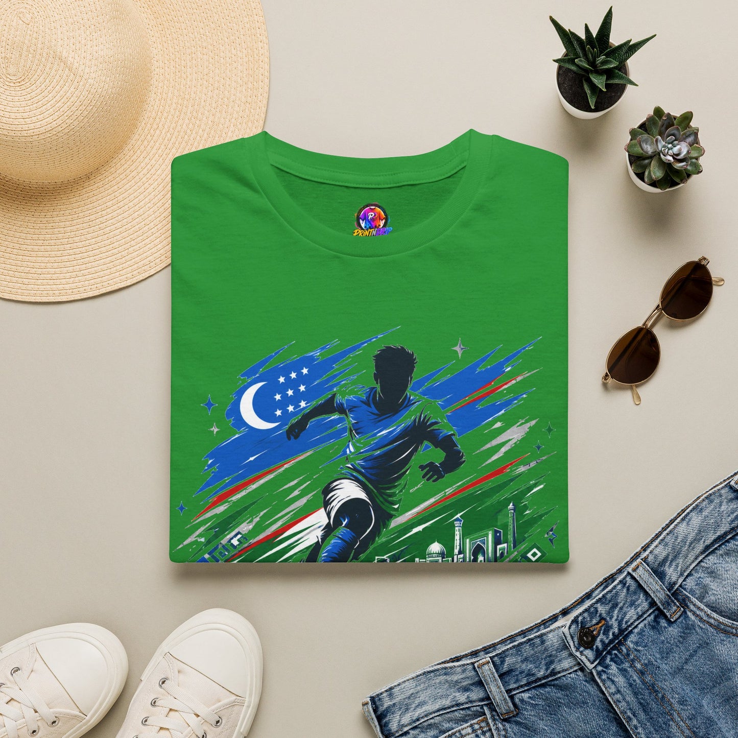 Silk Road Strike Soccer T-Shirt — Uzbekistan Football Graphic Tee