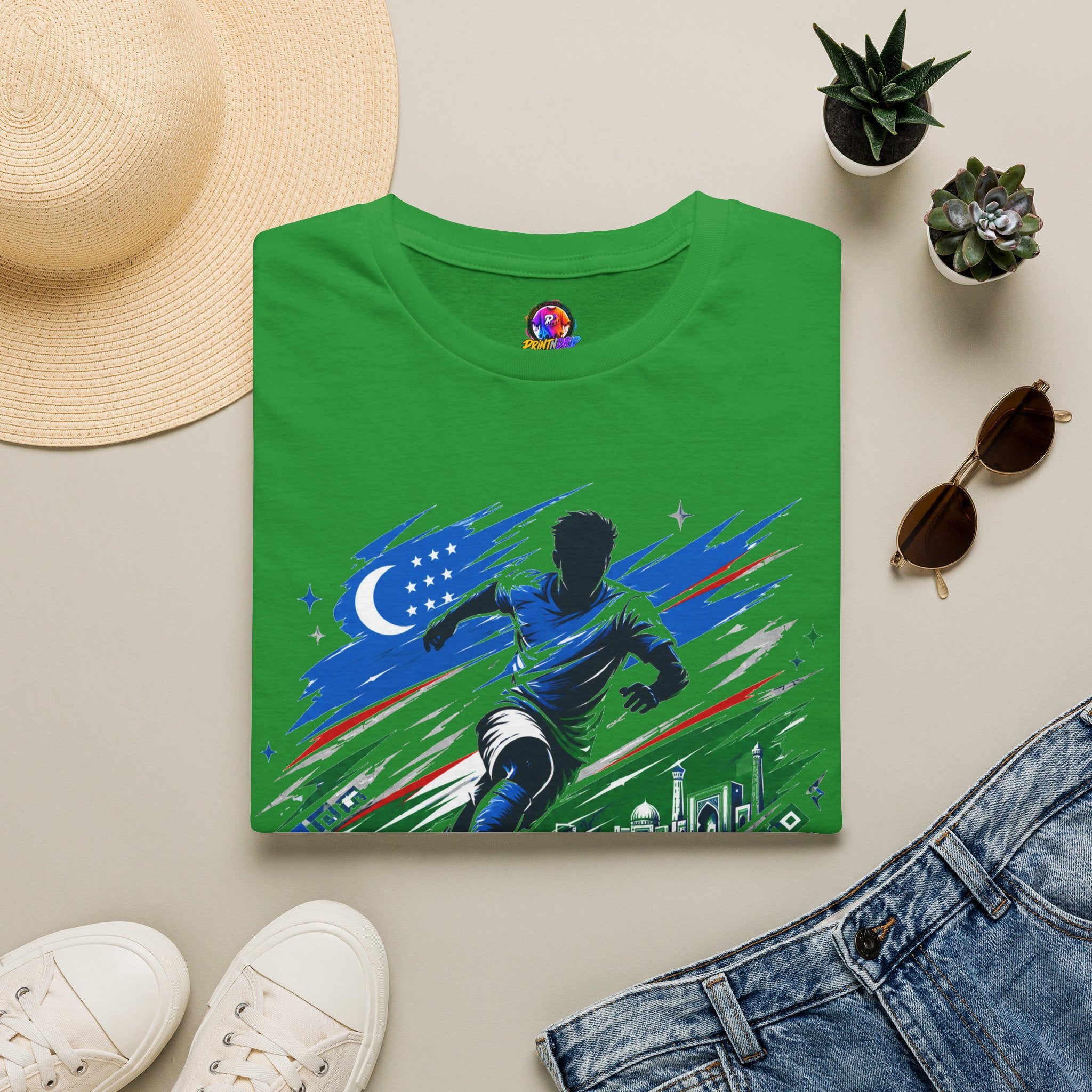 Silk Road Strike Soccer T-Shirt — Uzbekistan Football Graphic Tee