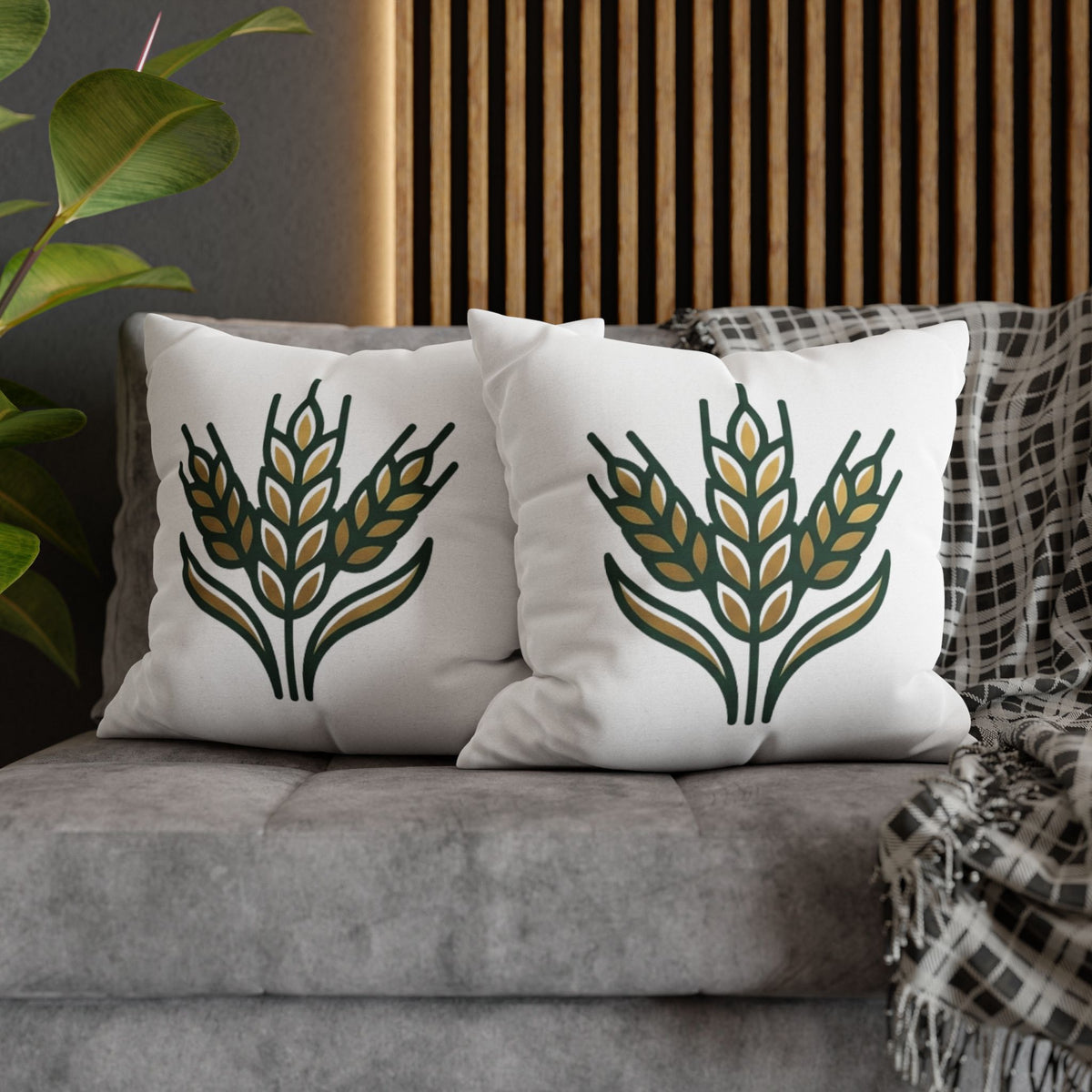 Virgo Wheat Meadow Decorative Pillowcase — Farmhouse Grain Throw Pillow Cover