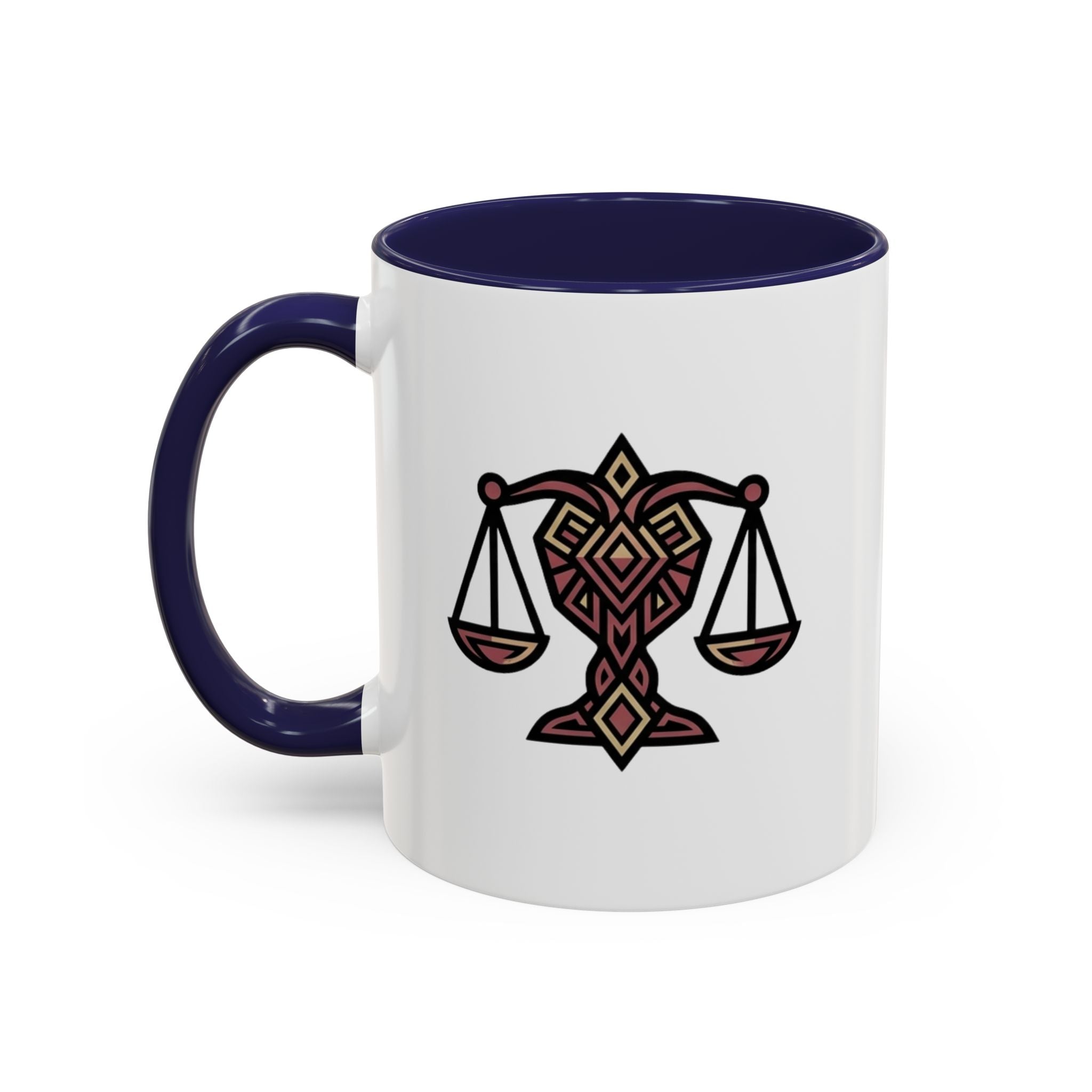 Libra Scales Accent Coffee Mug — Zodiac Balance Ceramic Mug