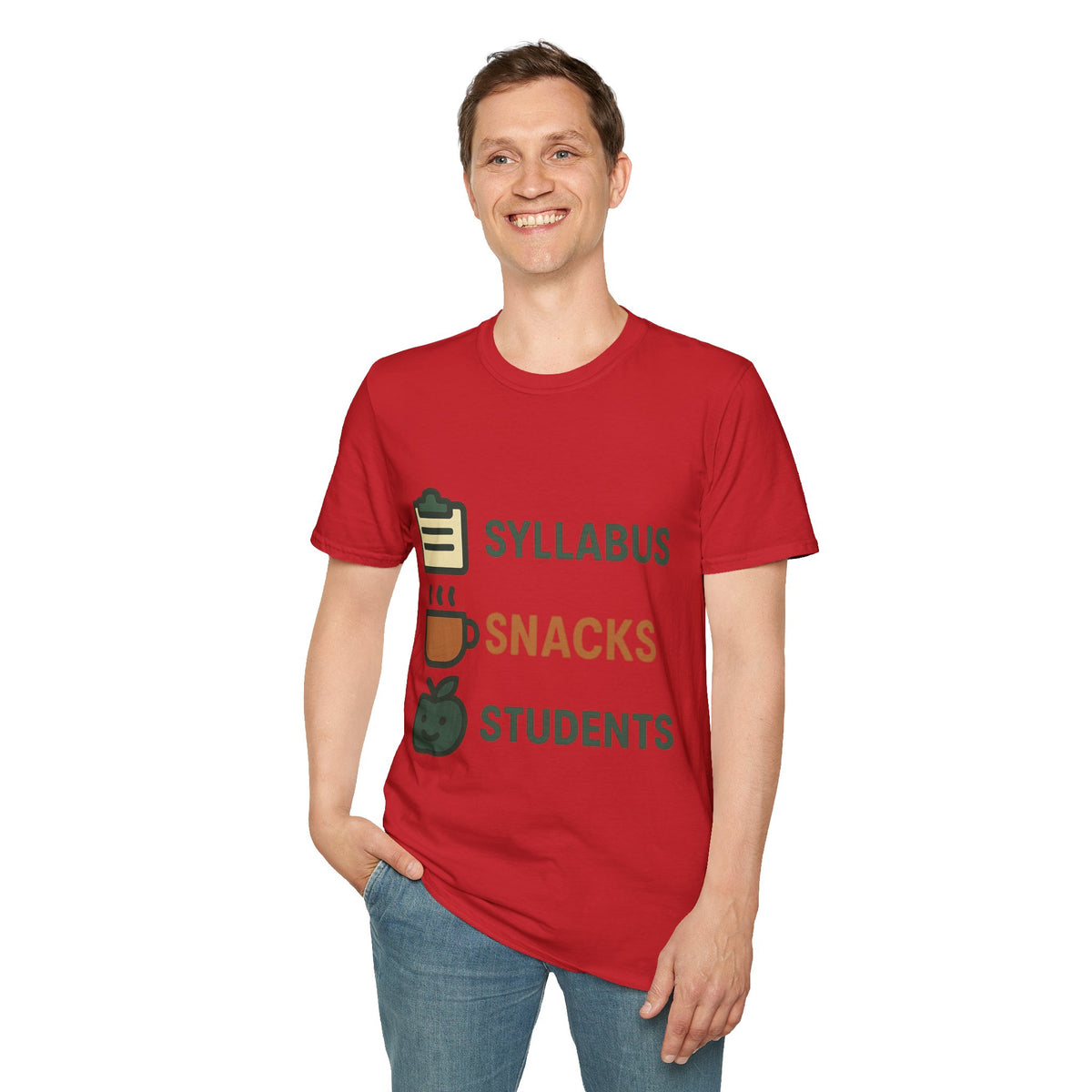 Syllabus Snacks Students Graphic Tee — Funny Teacher & Student Back-to-School T-Shirt - Trending Now - August 2026