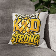 Team KID Strong Childhood Cancer Awareness Square Pillowcase