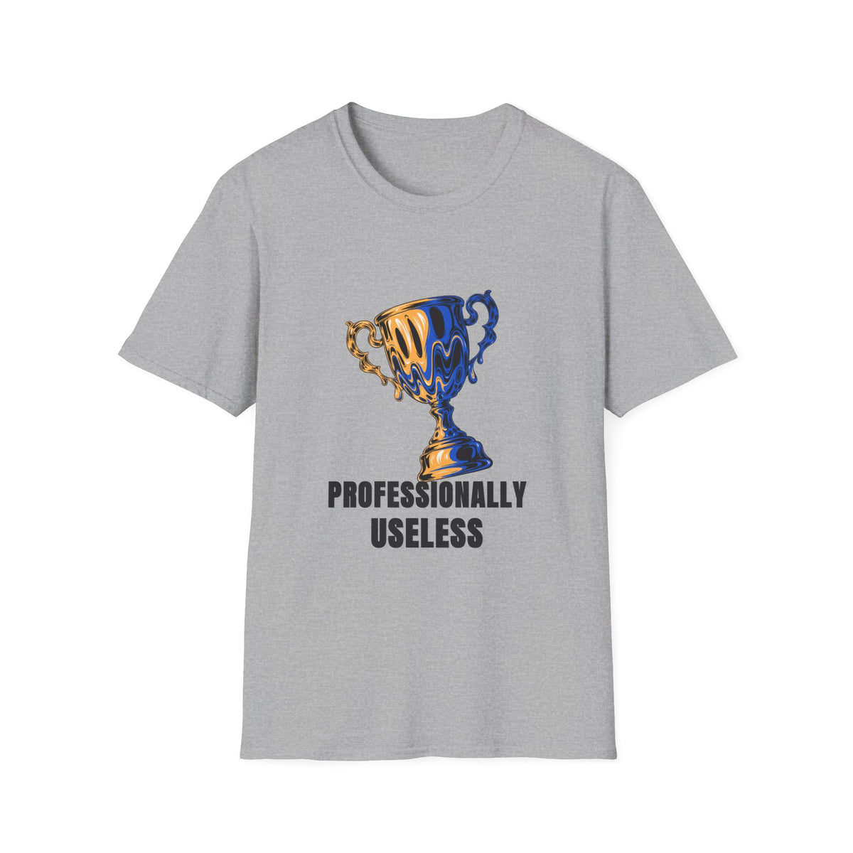 Professionally Useless T-Shirt — Retro Melting Trophy Graphic Tee - Trending Now - August 2026