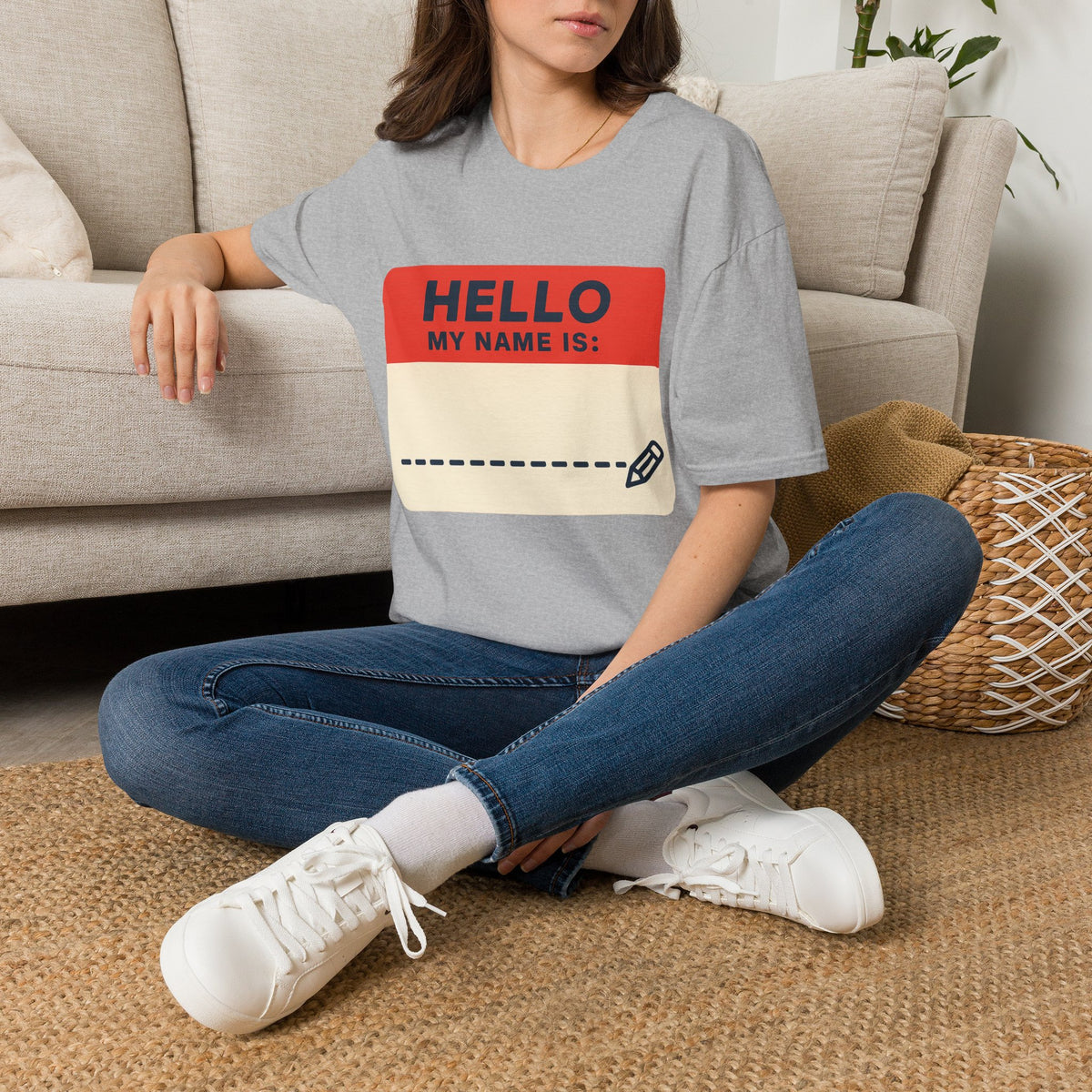 Hello My Name Is Name Tag T-Shirt — Funny Novelty Graphic Tee - Trending Now - August 2026