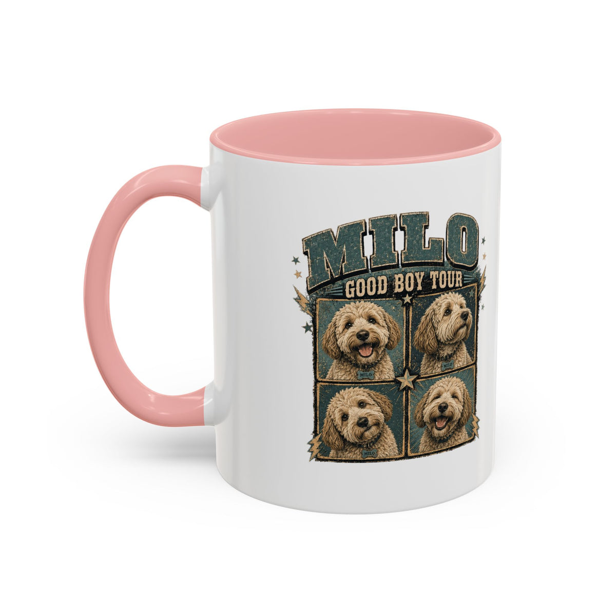 Milo Bailey Dog Dad Mom Milo 'Good Boy Tour' Accent Coffee Mug – Personalized Dog Photo Tribute