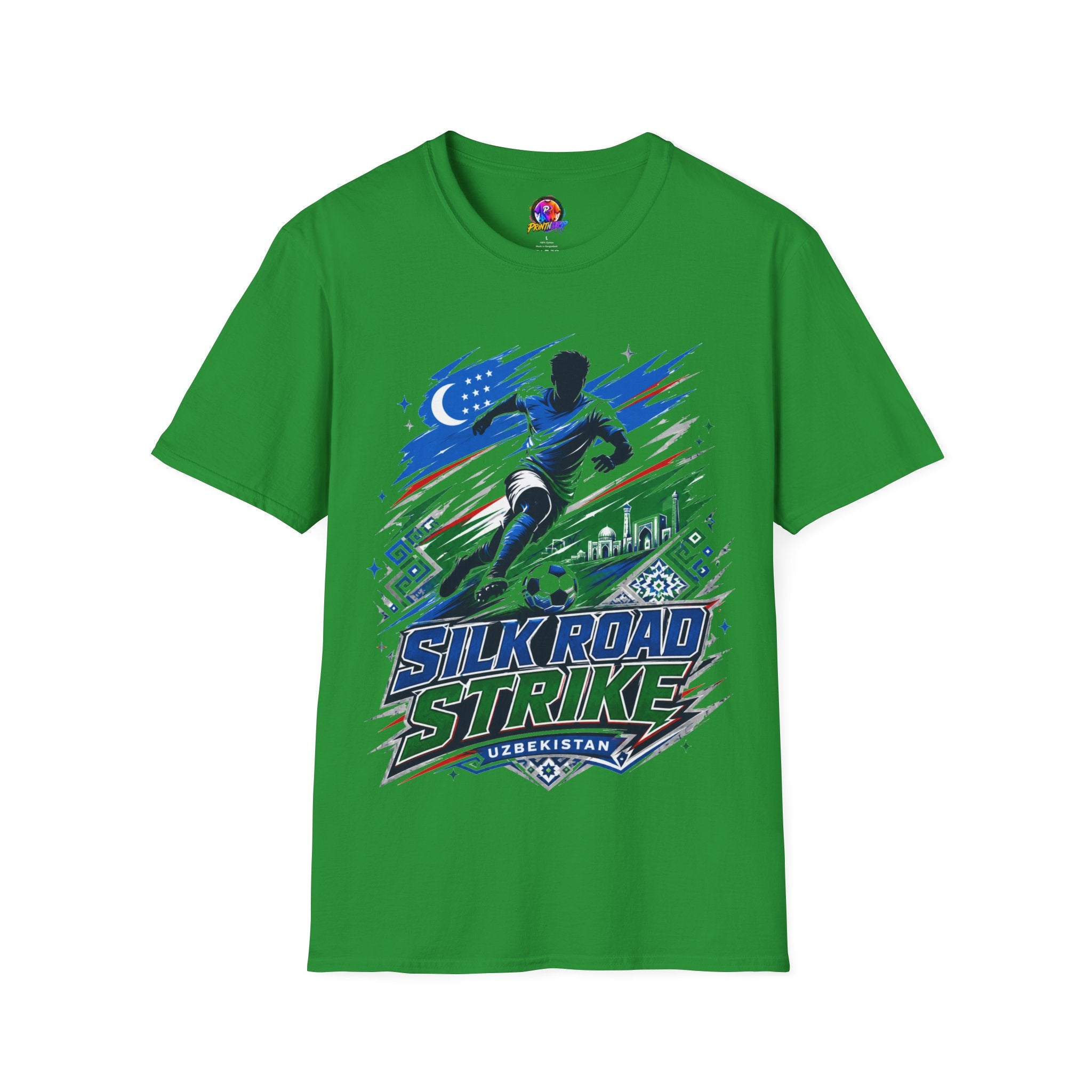 Silk Road Strike Soccer T-Shirt — Uzbekistan Football Graphic Tee