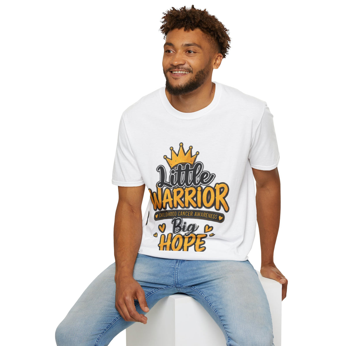 Little Warrior Big Hope Kids T-Shirt — Childhood Cancer Awareness Tee