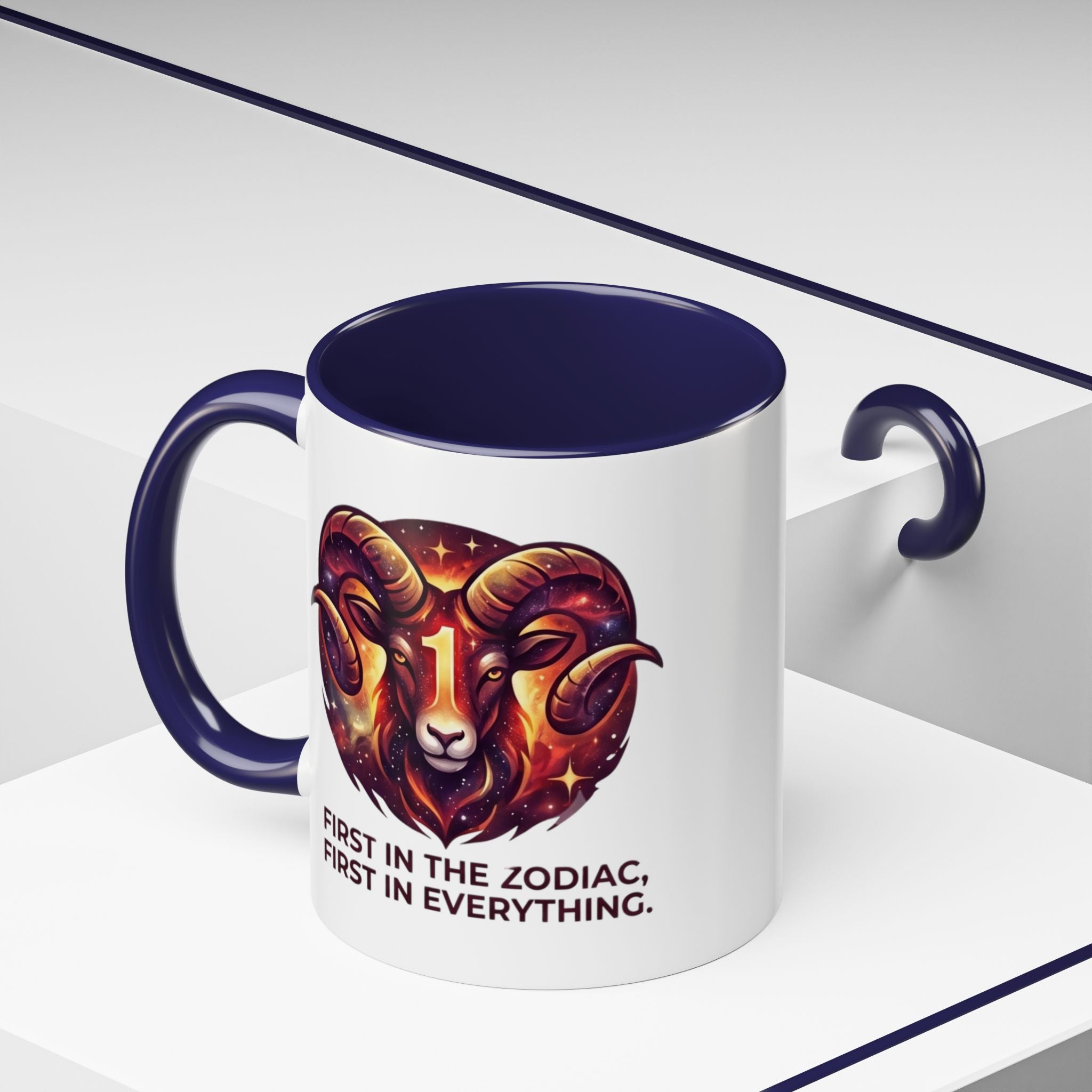 Aries Zodiac Coffee Mug — "First in the Zodiac, First in Everything" Accent Mug