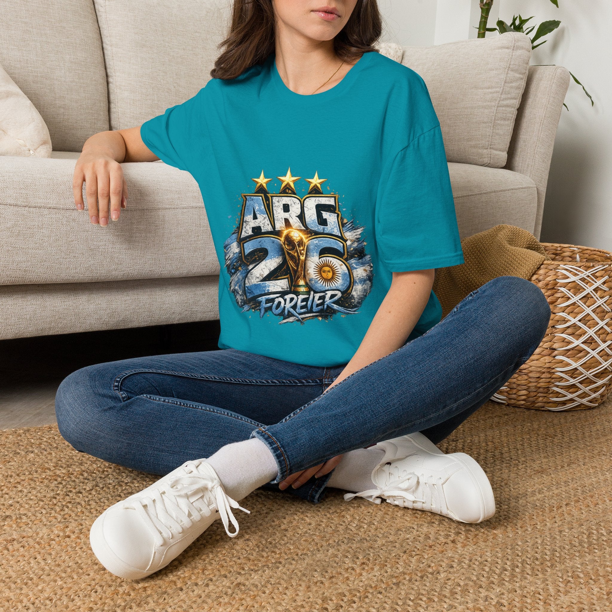 Argentina 26 Forever T‑Shirt — ARG Soccer World Cup 3‑Star Fan Tee